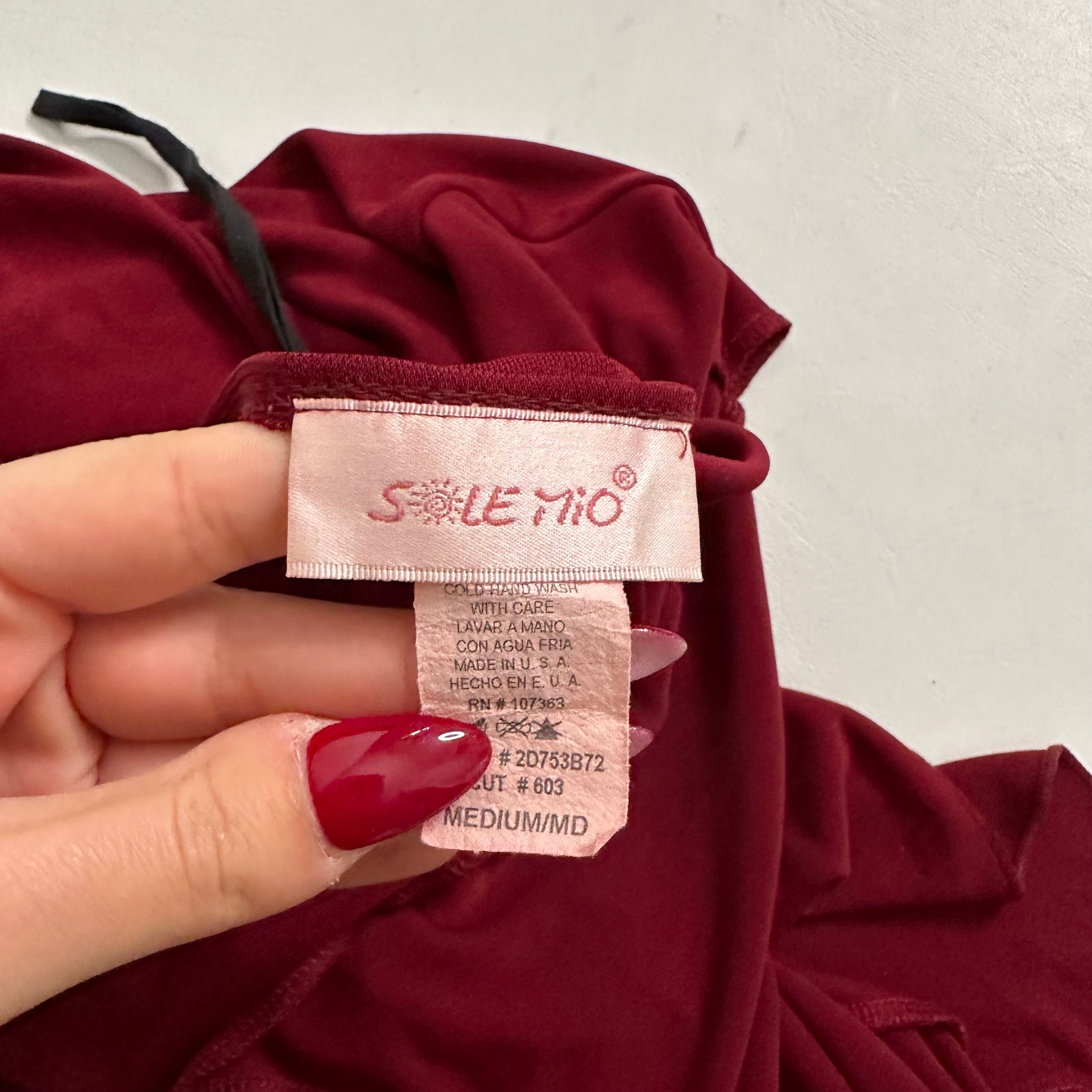 Burgundy halter cowl neck ruched dress
