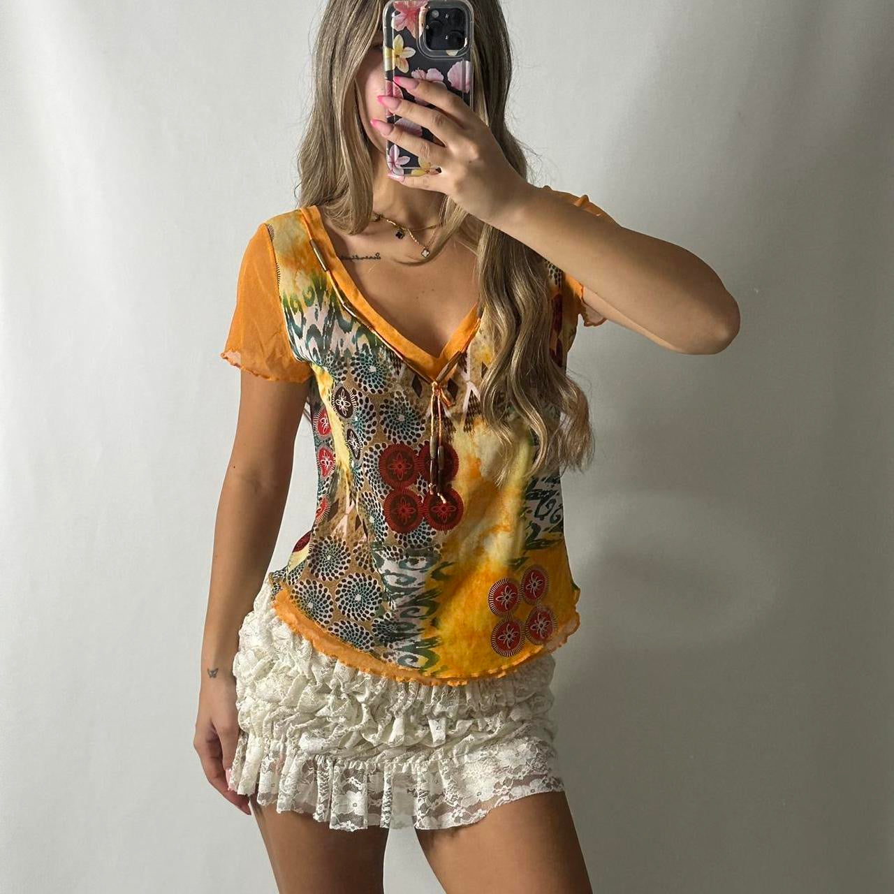 Made in france Mesh floral top