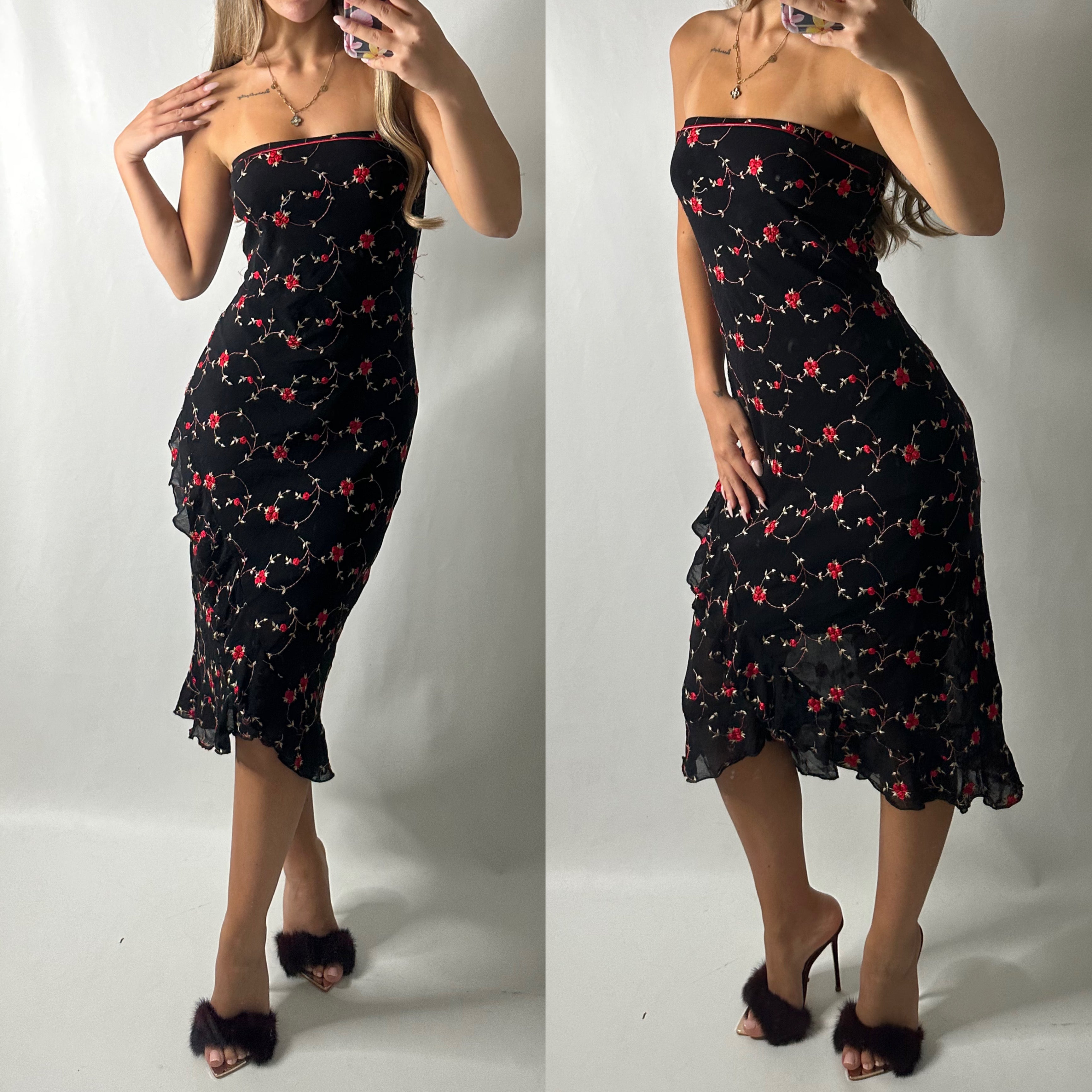Mesh overlay floral fairy dress