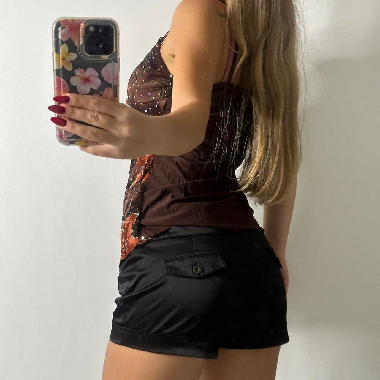 French vintage Made in France brown glittery cami