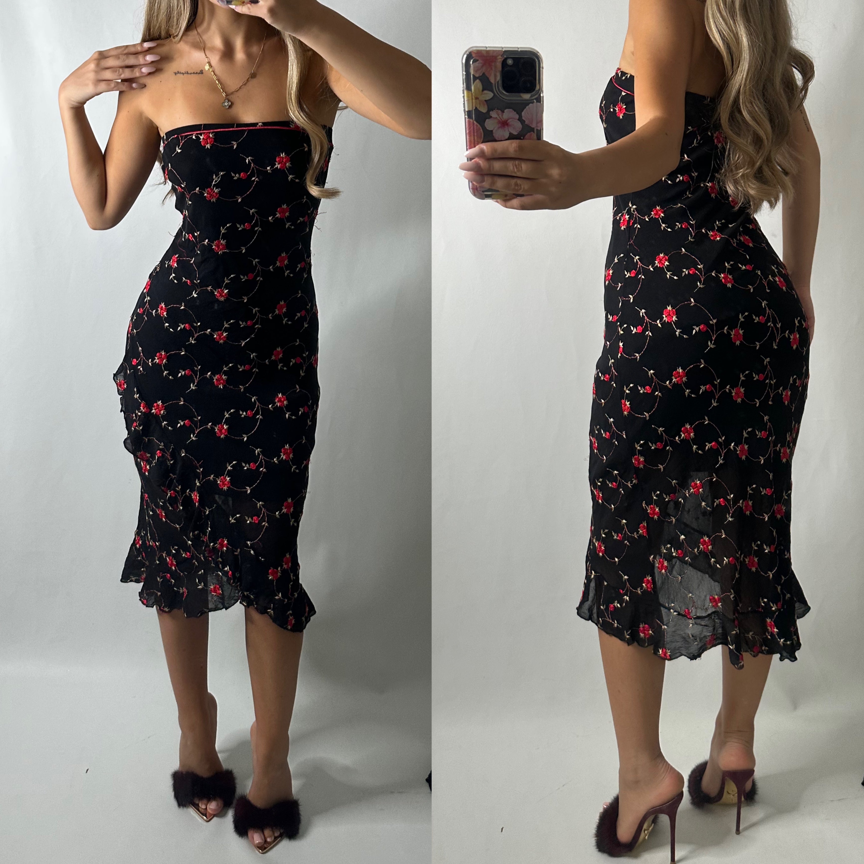 Mesh overlay floral fairy dress