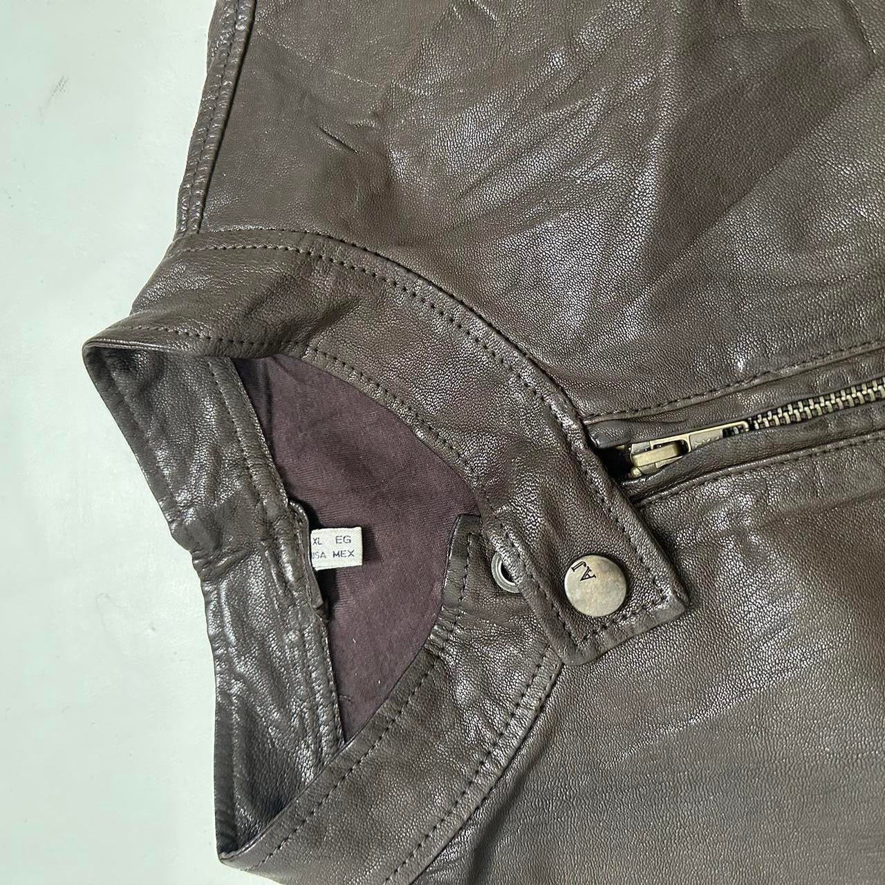 Armani brown genuine leather jacket