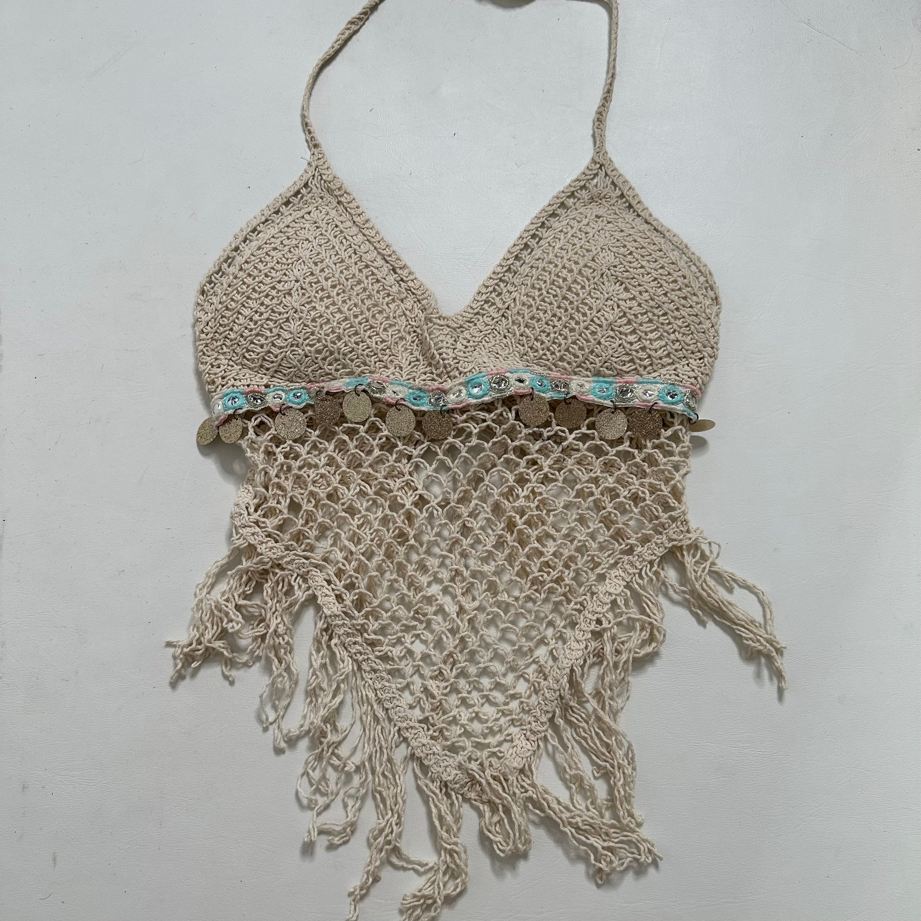 Crochet halter neck top