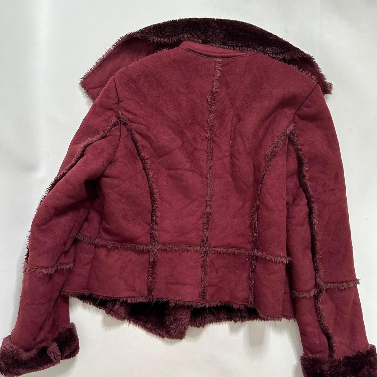 Italian Vintage burgundy fur Afghan jacket