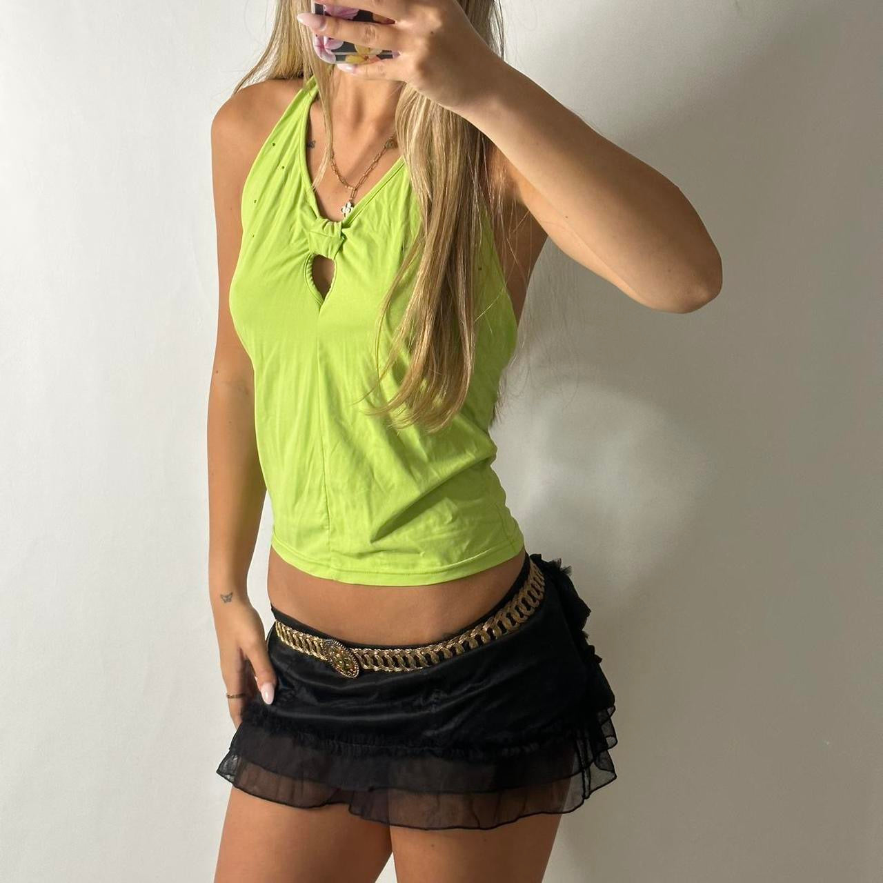Green halter top