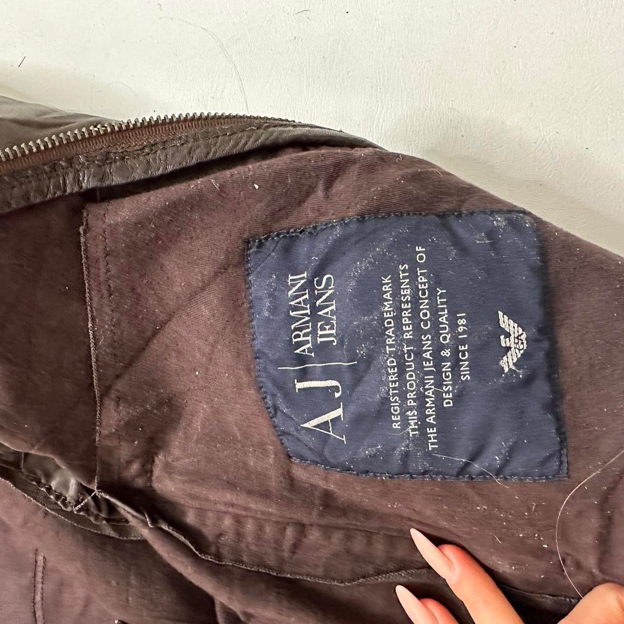 Armani brown genuine leather jacket