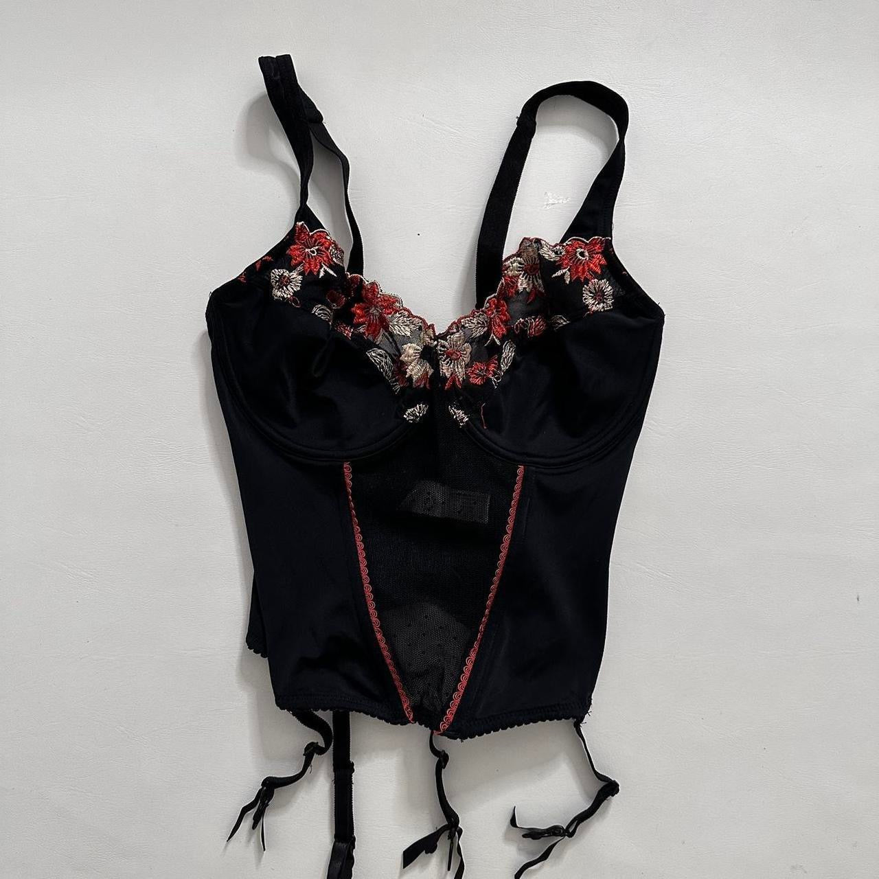 Corset black with floral