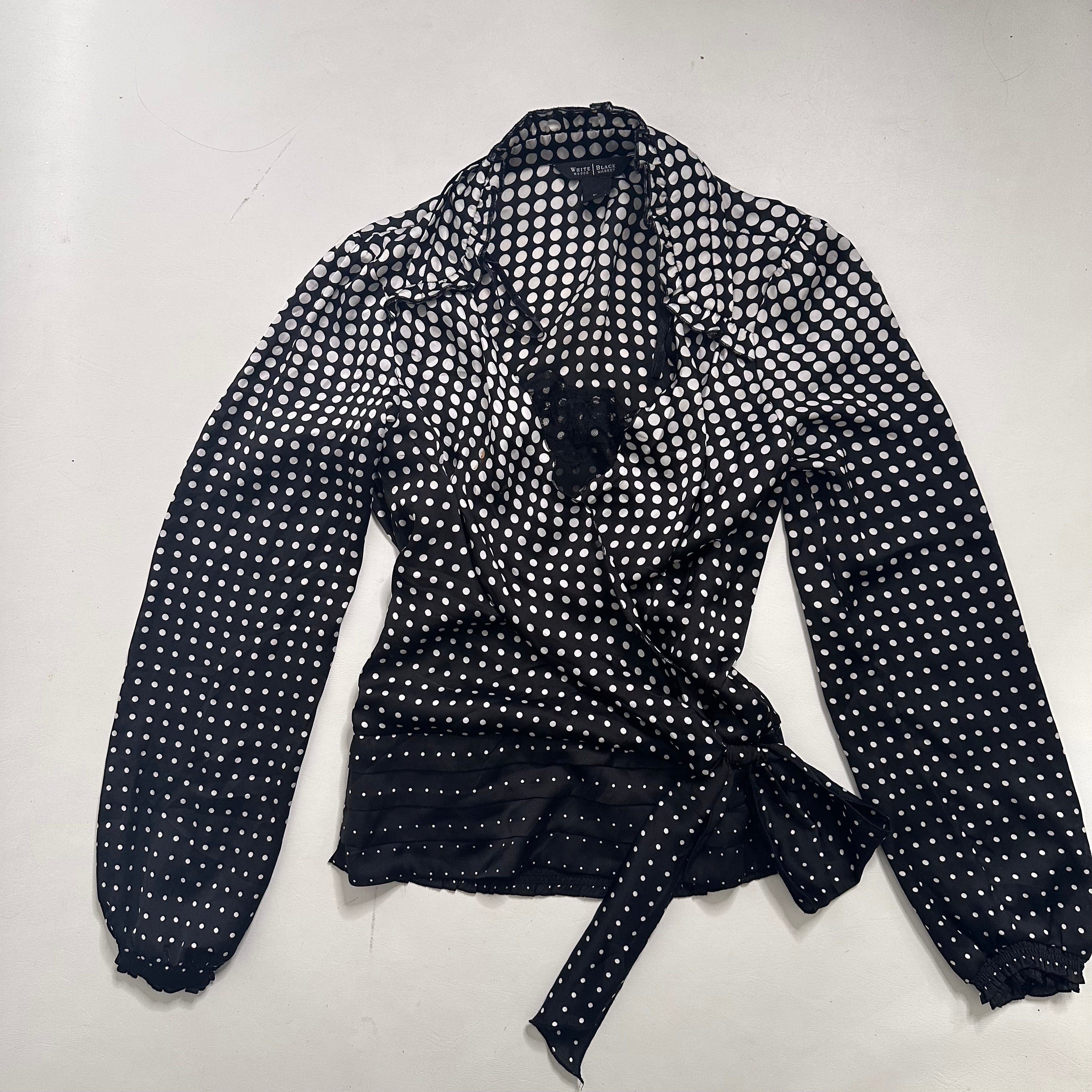 Polka dot wrap over double layered shirt