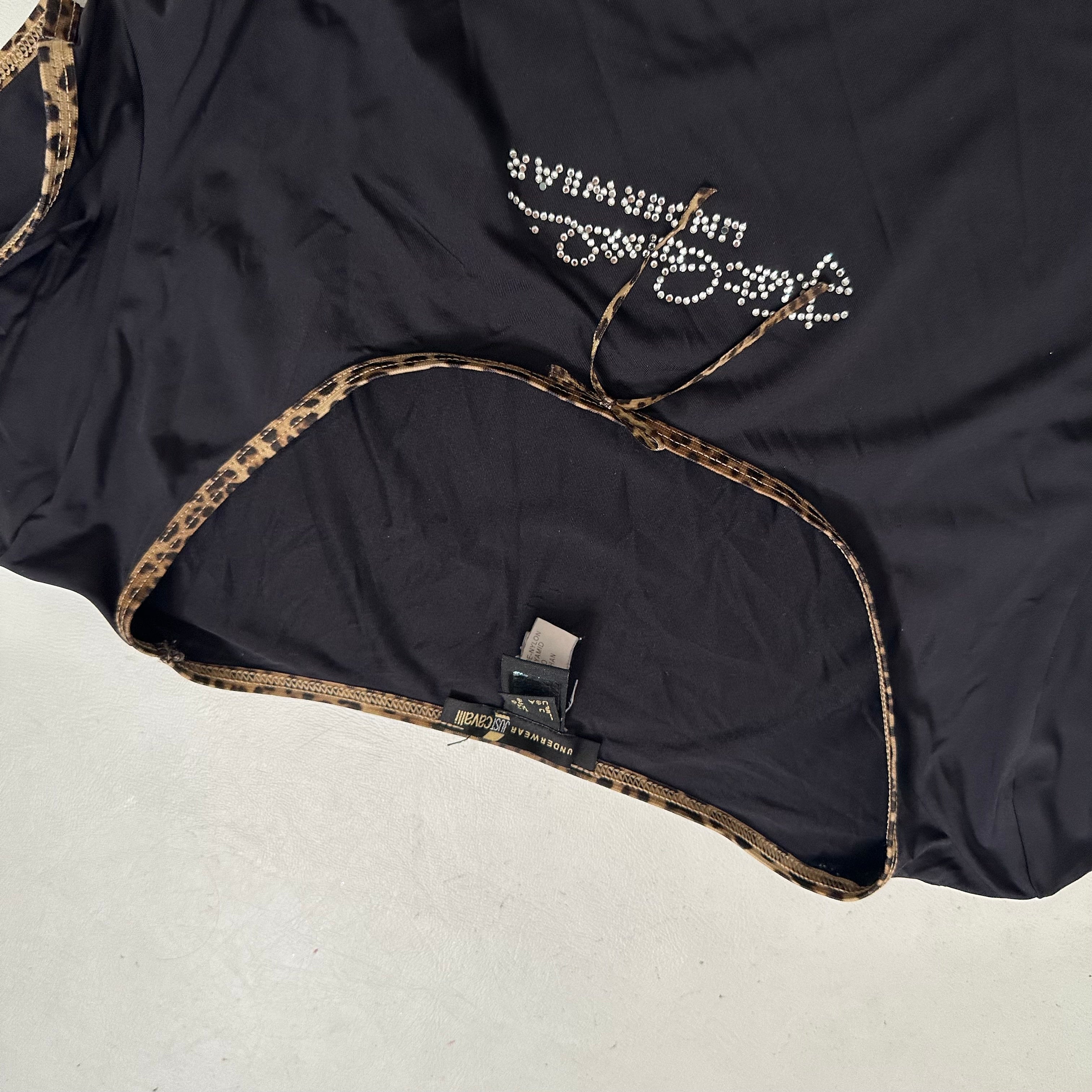 Roberto Cavalli leopard rhinestone baby tee