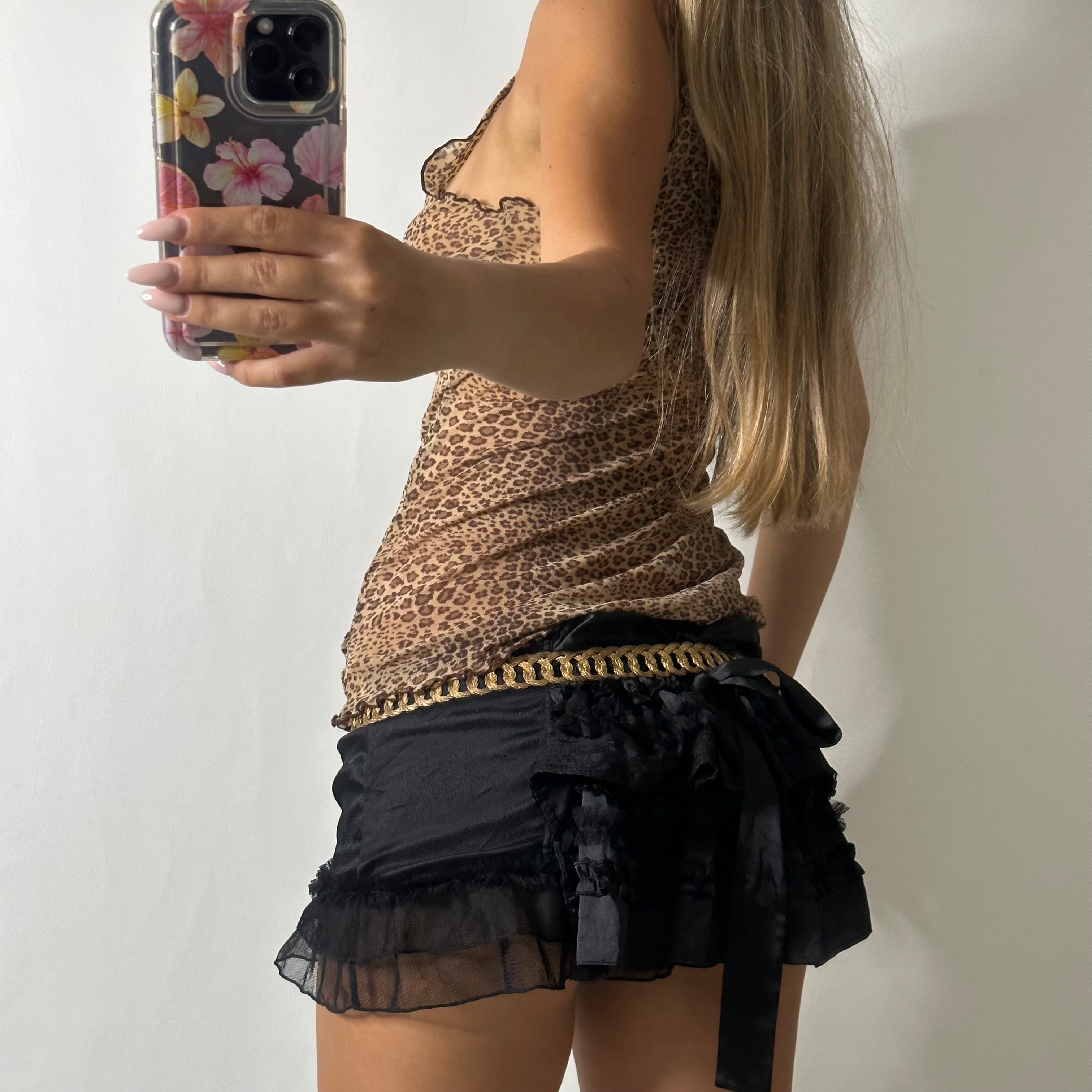 Leopard mesh cami