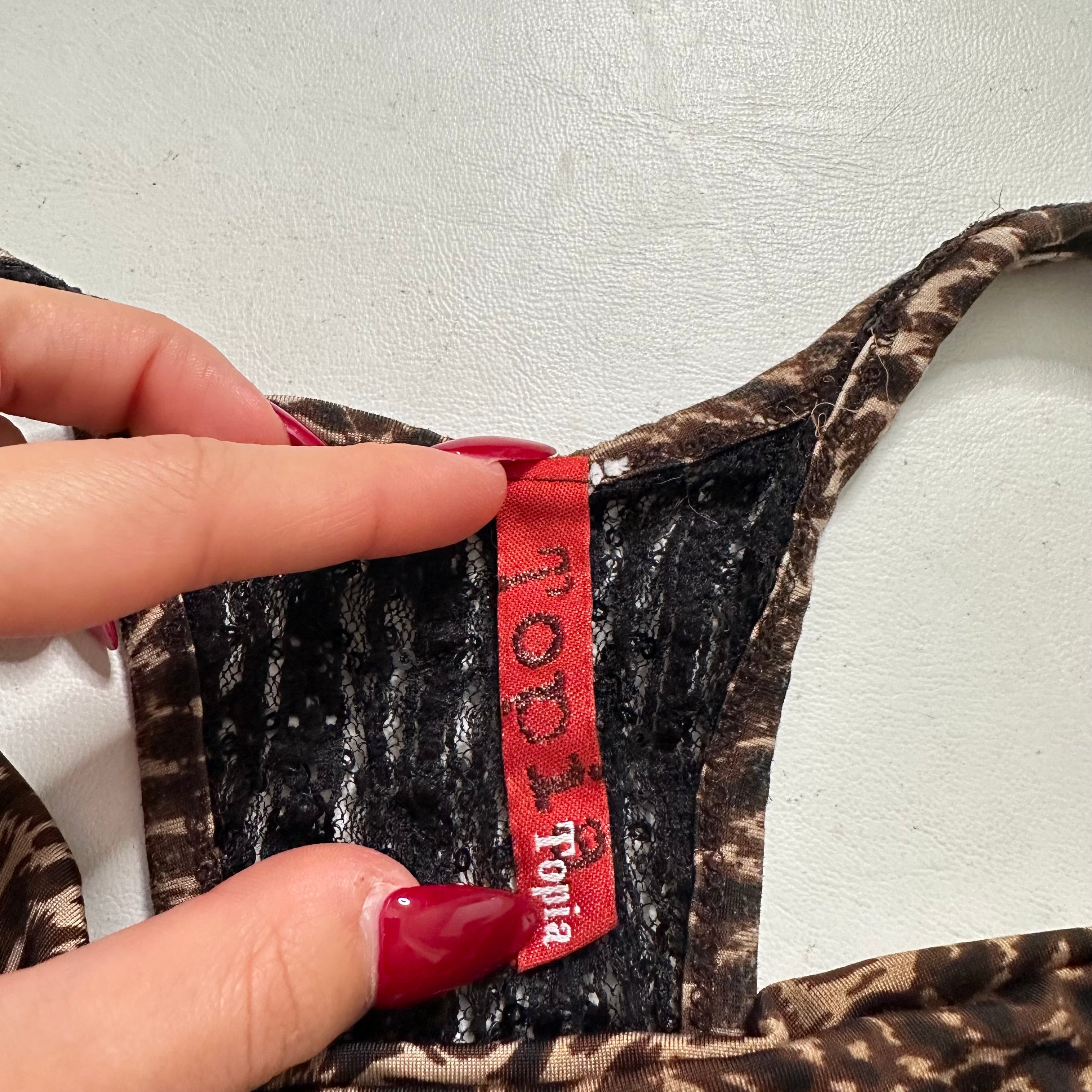 Cowl neck leopard top