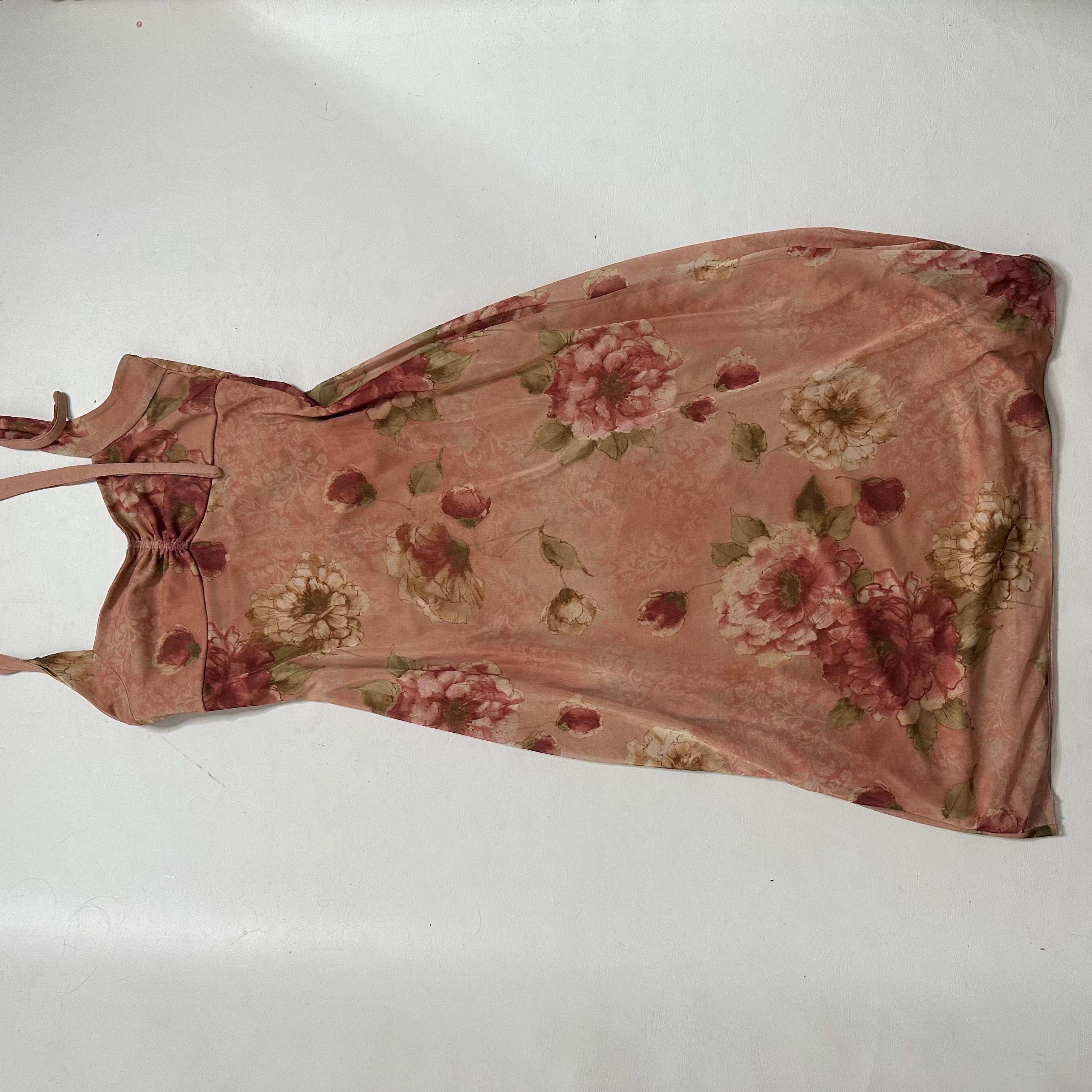 Le chateau pink floral mesh halter top