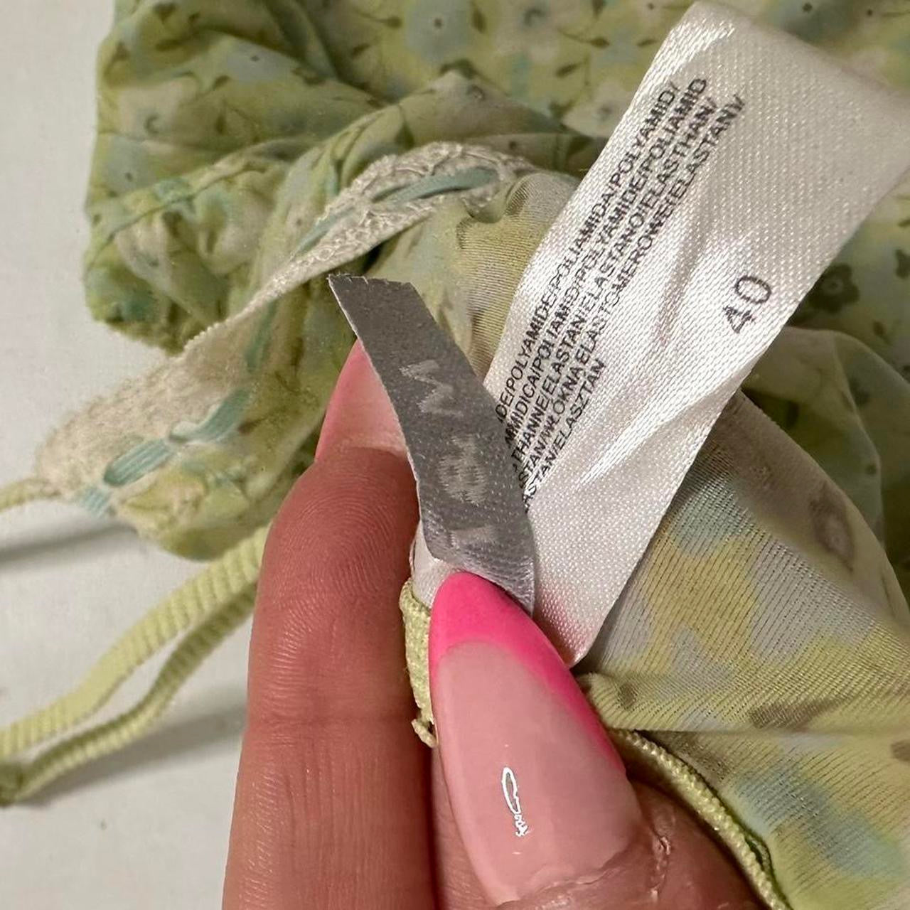 Green floral lace lined mesh cami