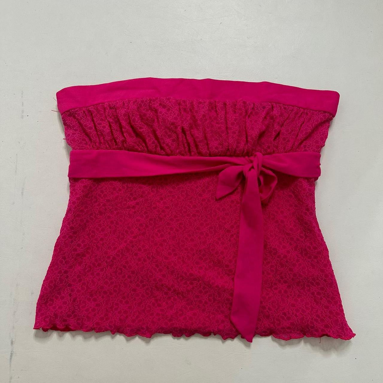 Pink lace bandeau top