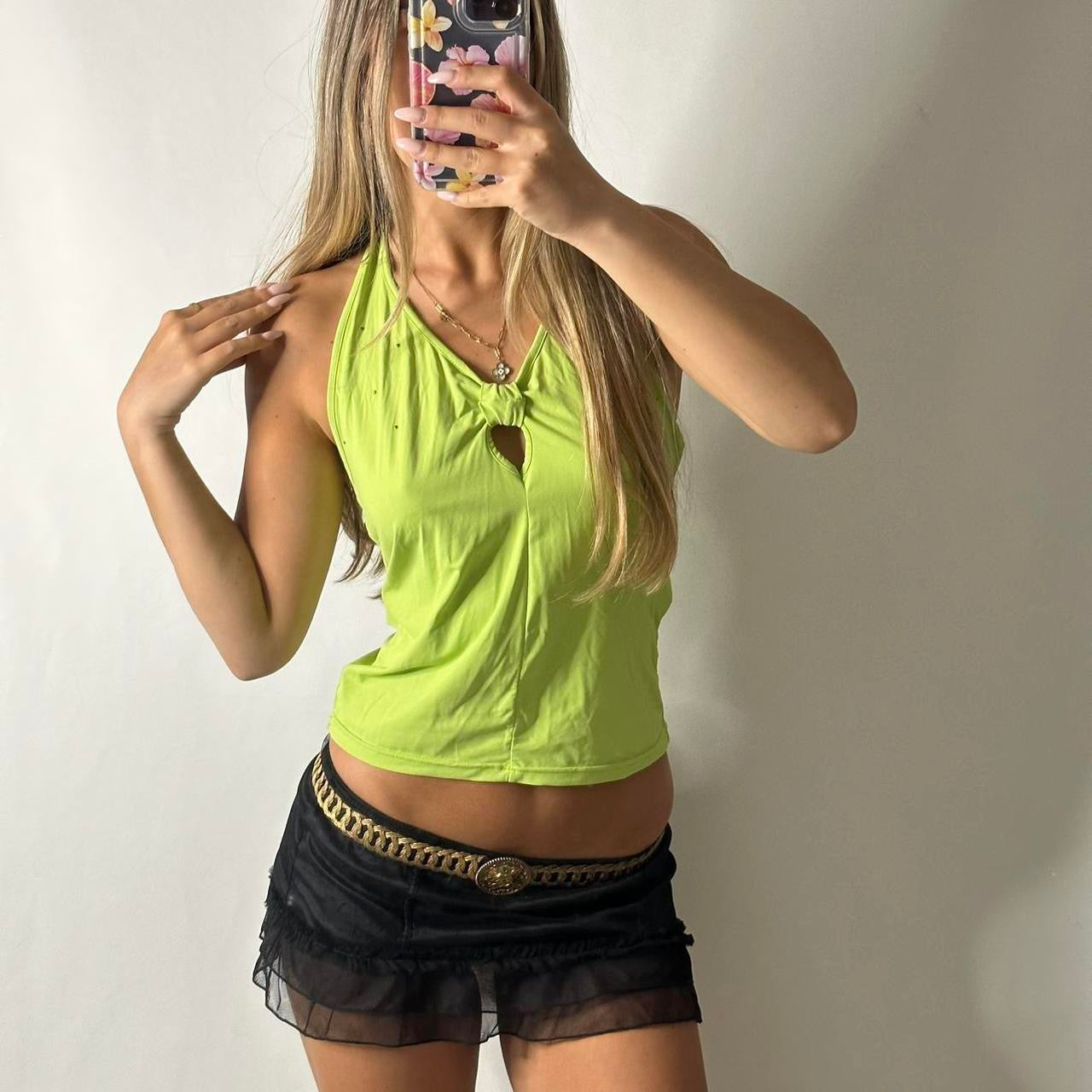 Green halter top