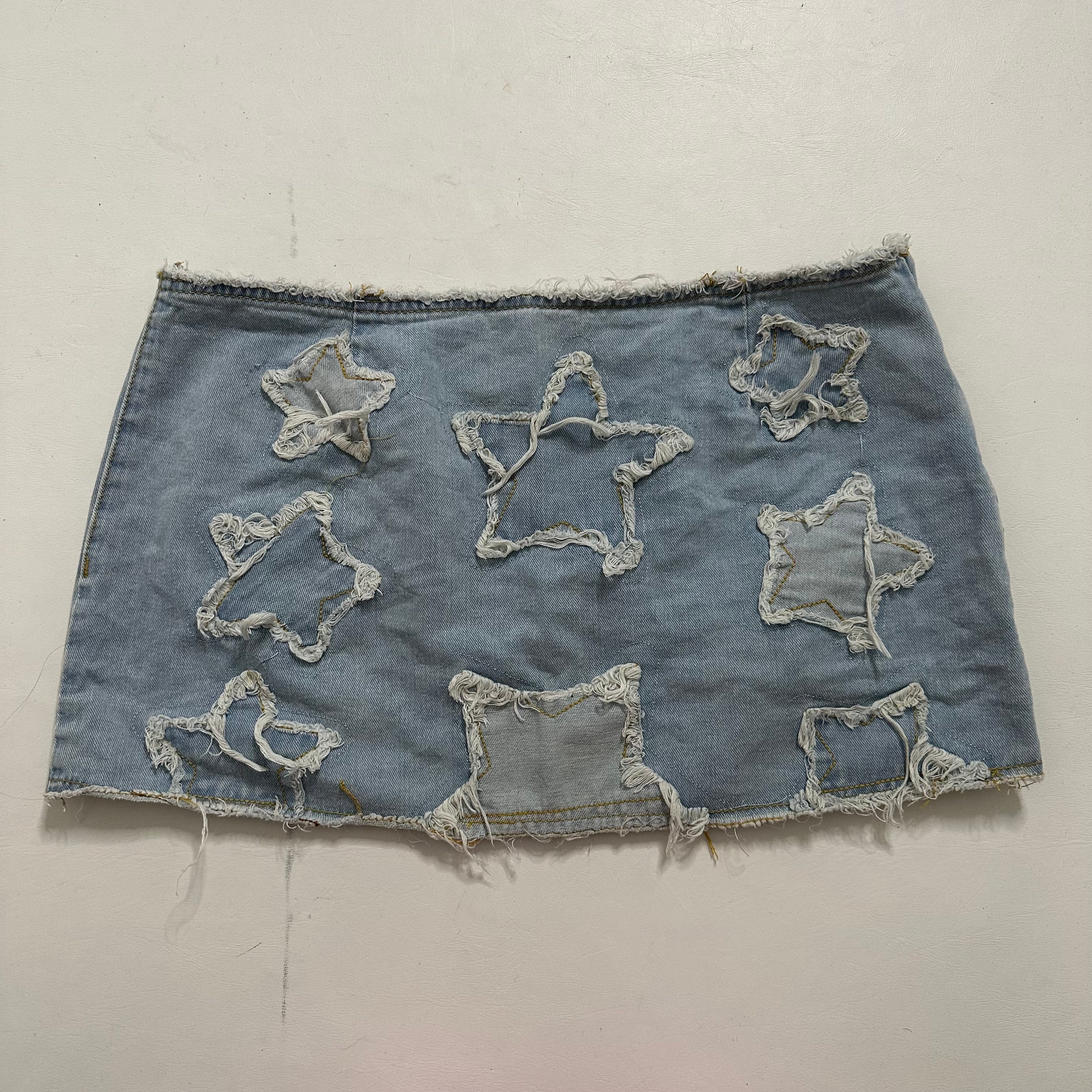 Star denim low rise mini skirt