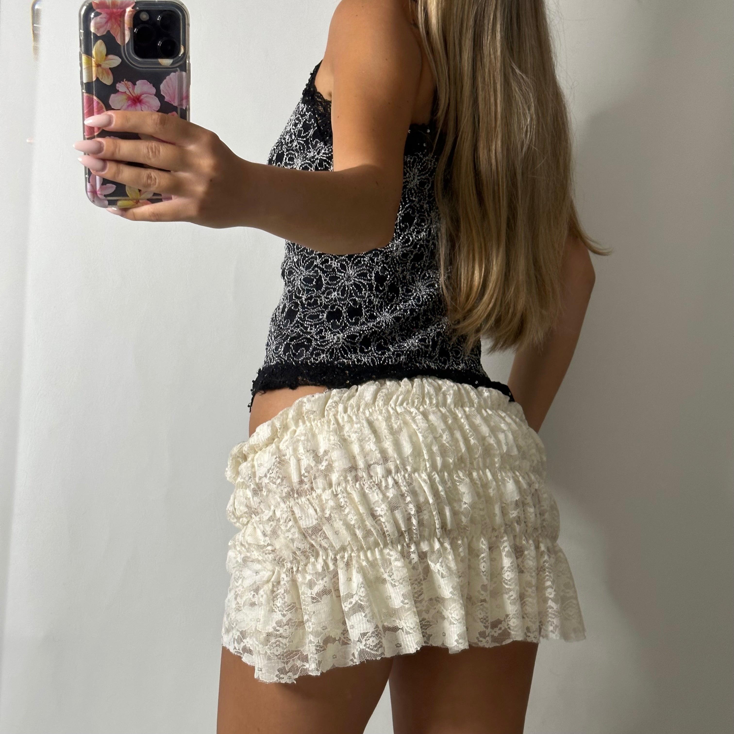 Sequin lace trim cami