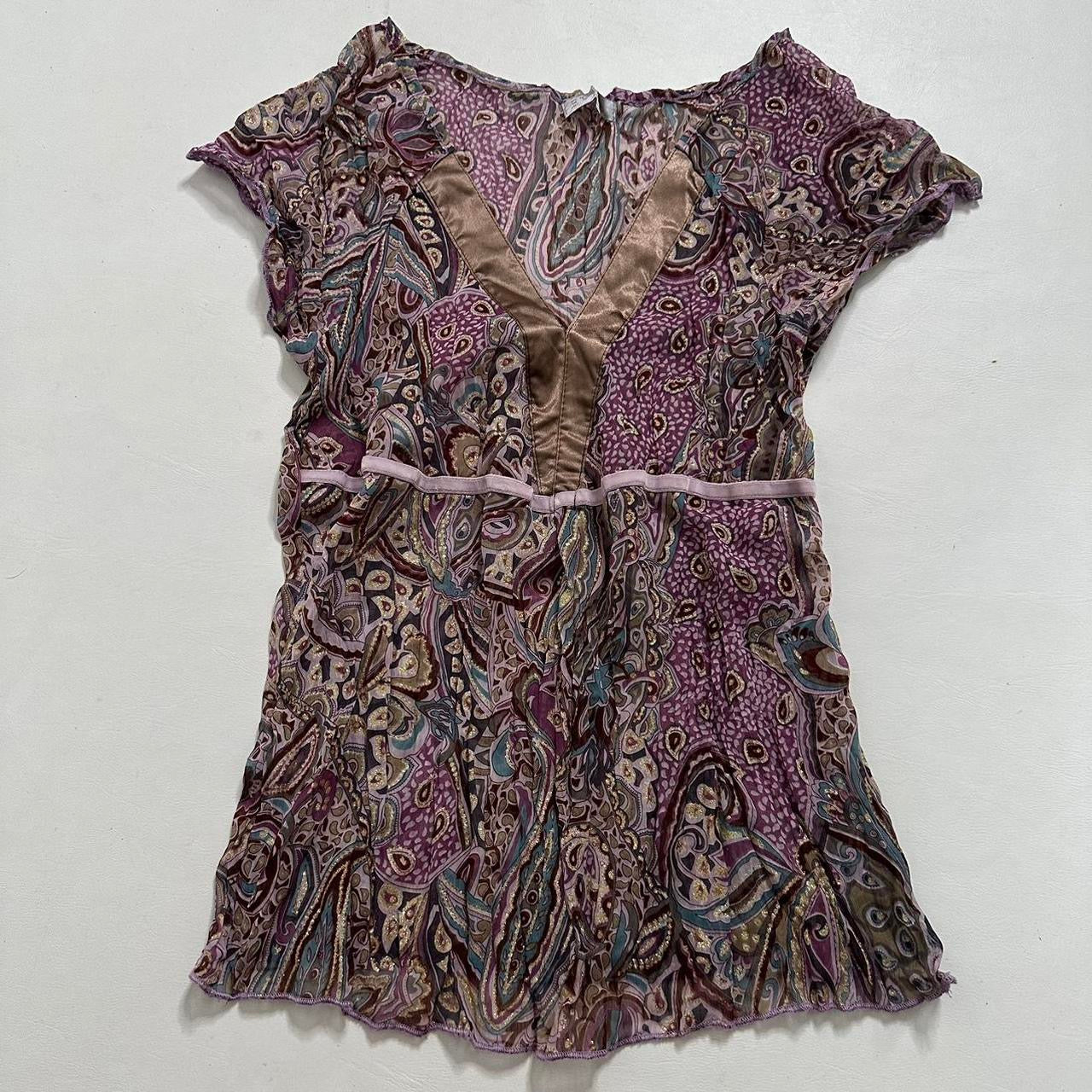 Silk mesh paisley top