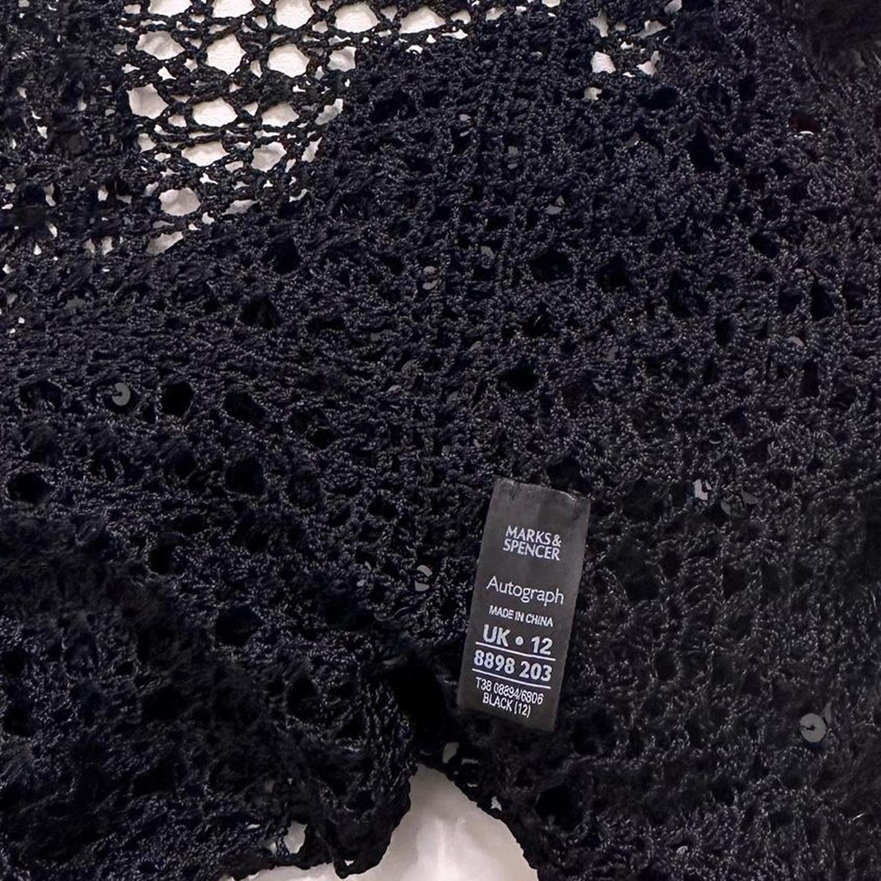 Crochet sequin flared sleeve cardigan