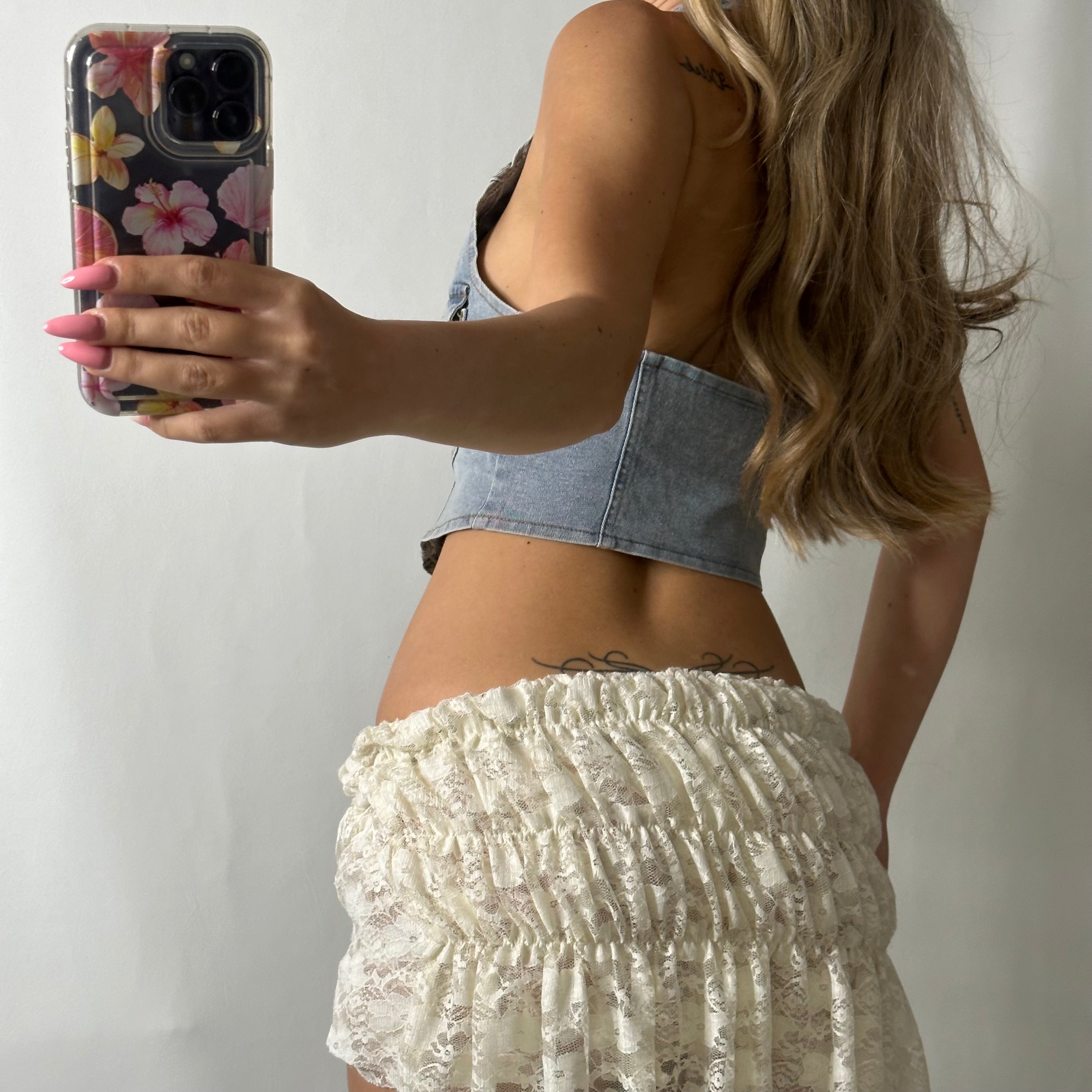 Denim halter neck top