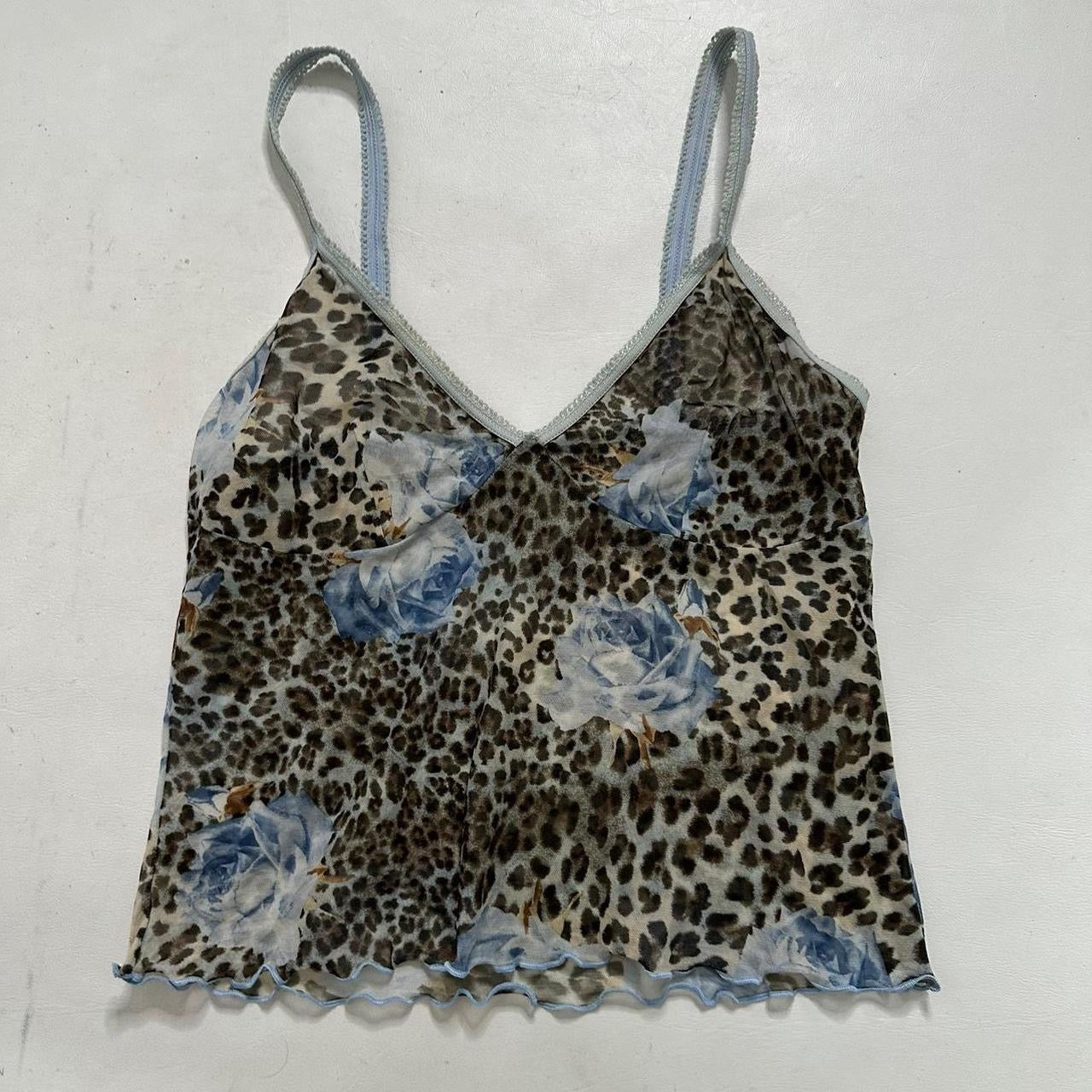 Leopard mesh cami