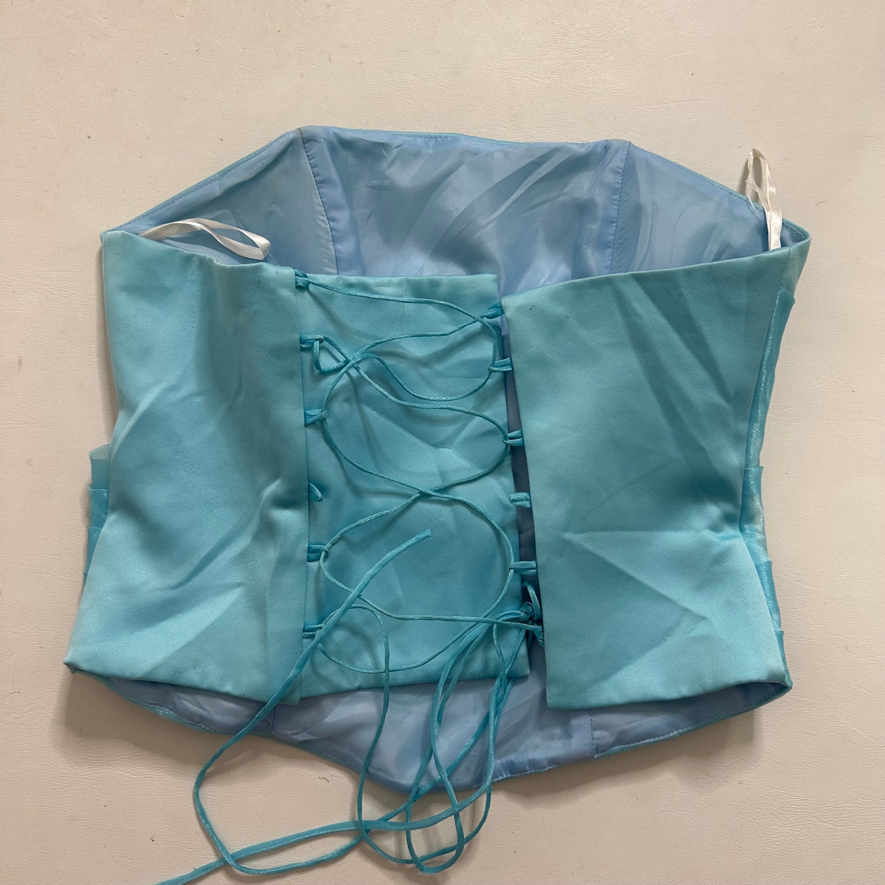 Blue iridescent corset
