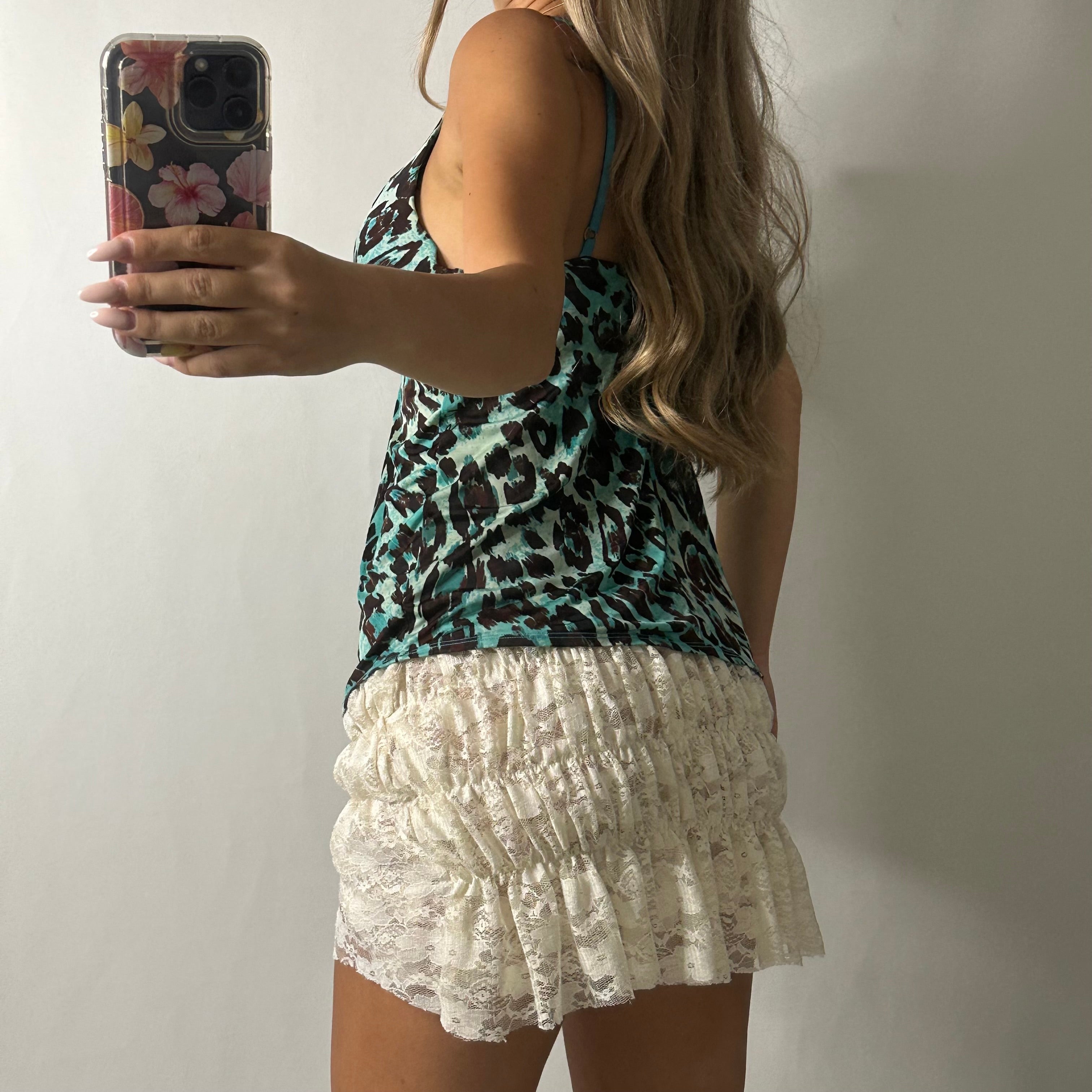 Blue leopard corset babydoll