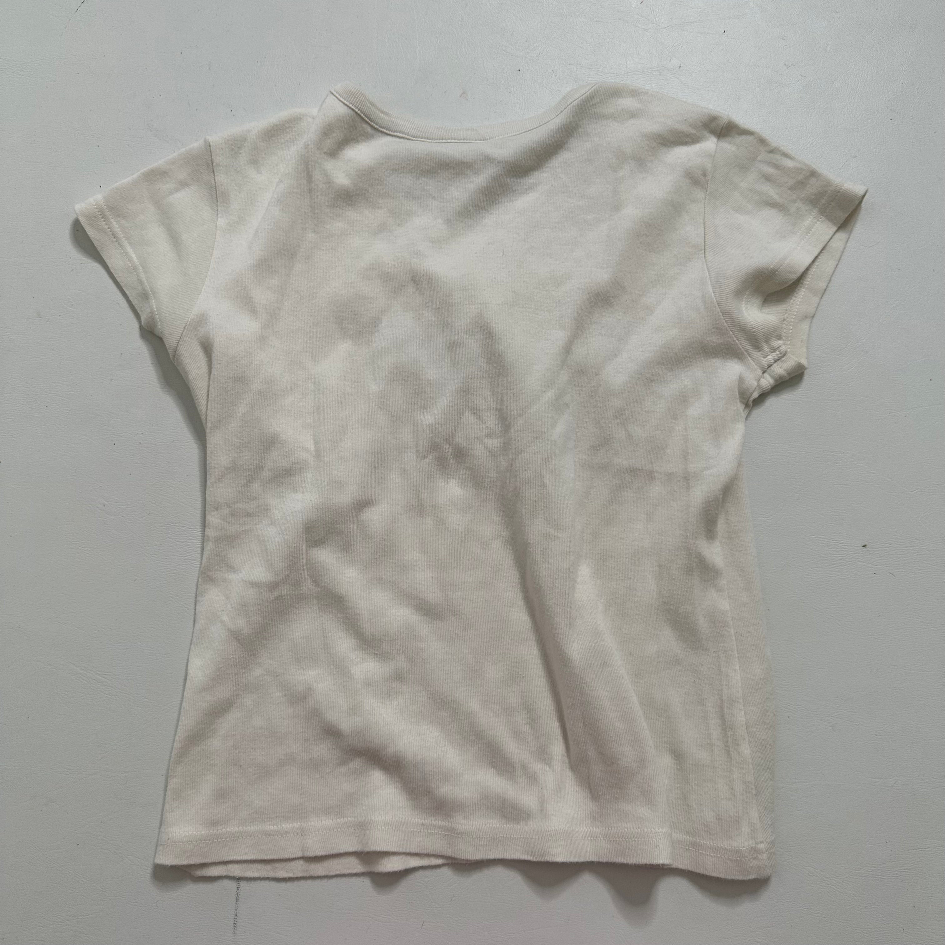 Baby tee pink white graphic top