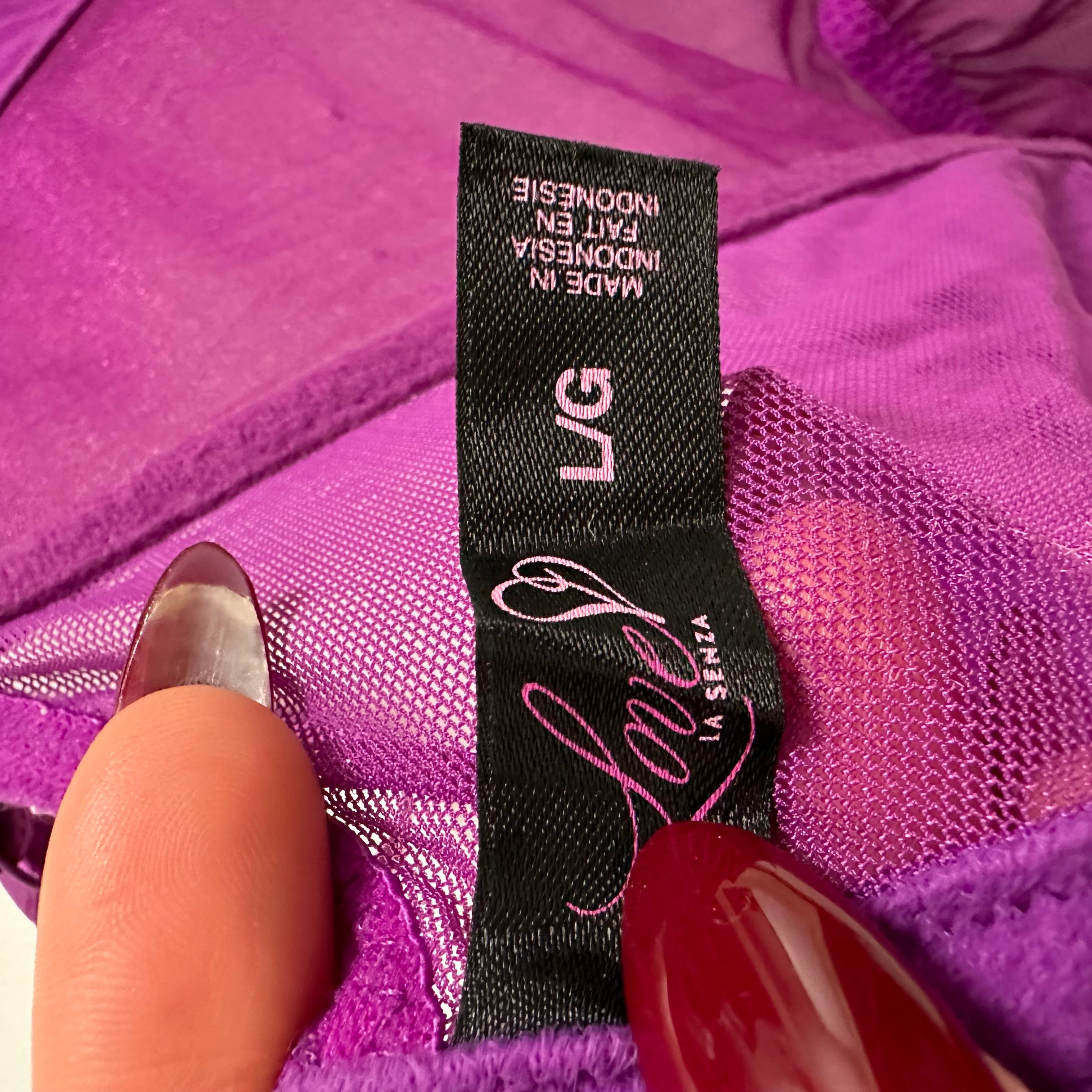 La senza purple lace up mesh corset