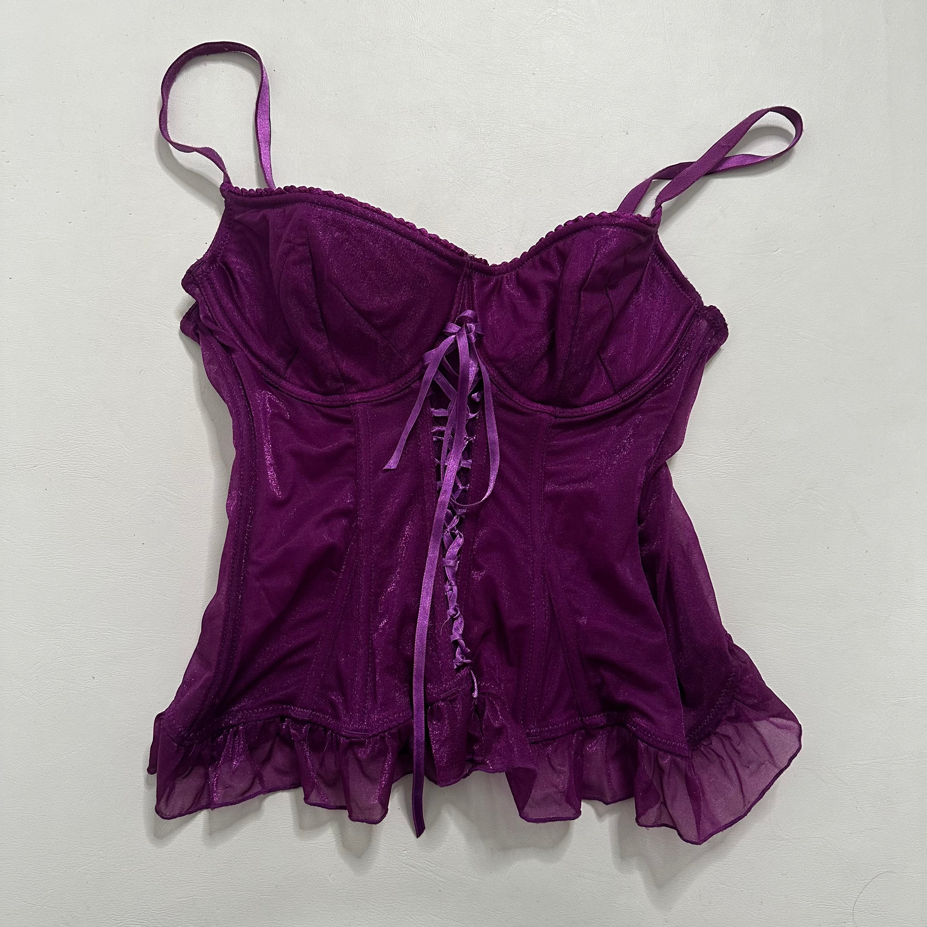 La senza purple lace up mesh corset