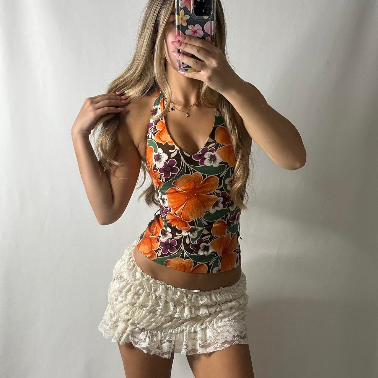 Blanco halter neck top