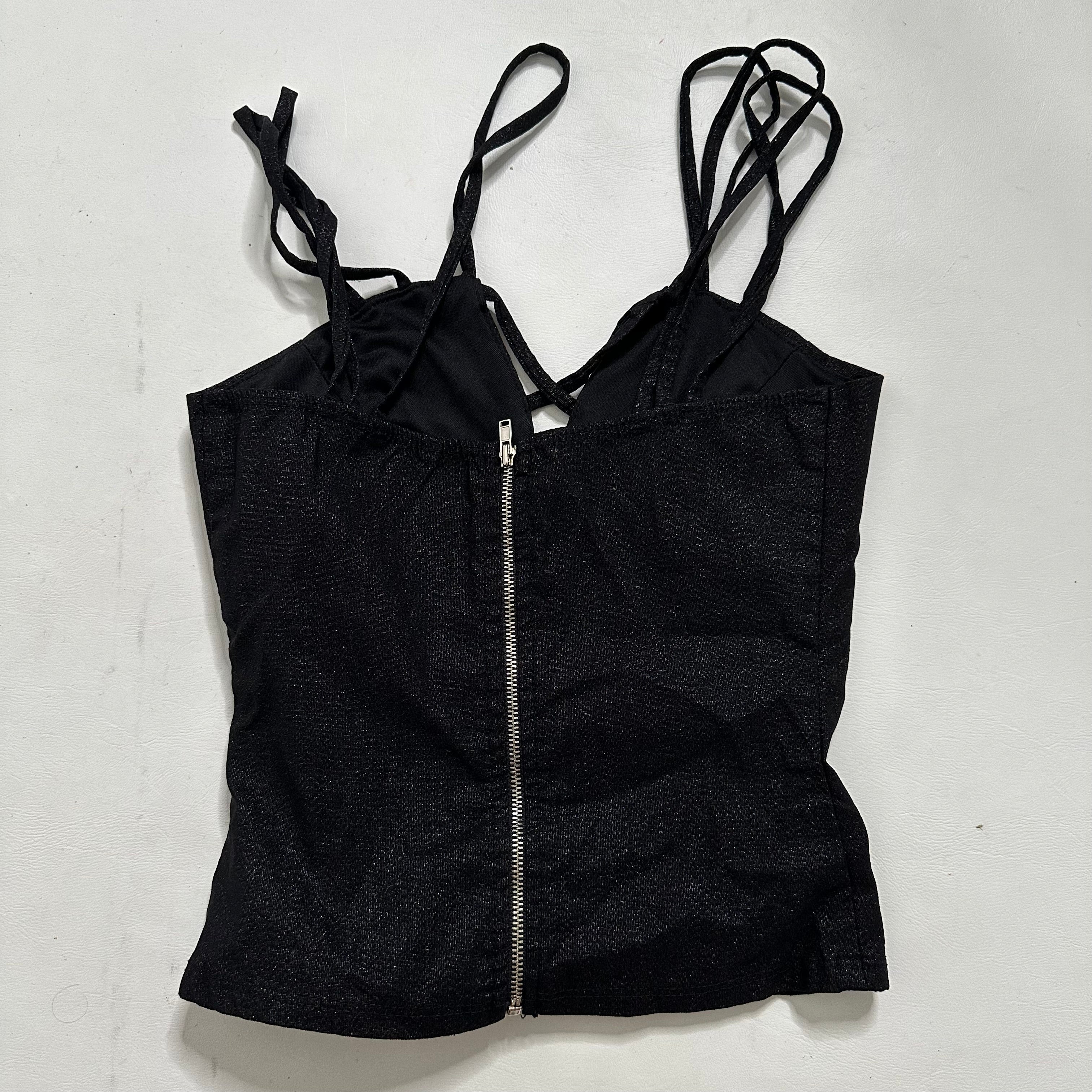 Black glittery corset top