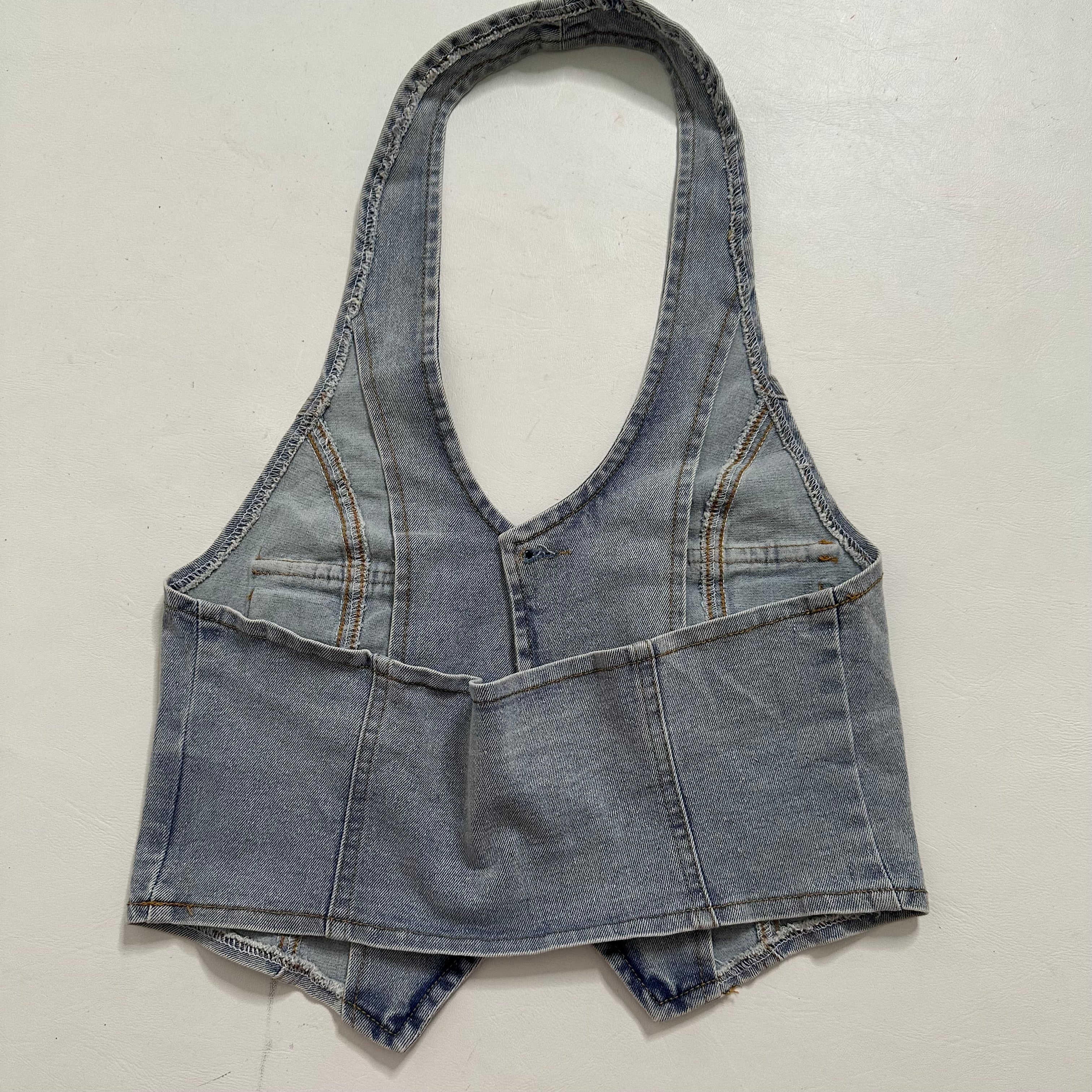 Denim halter neck top
