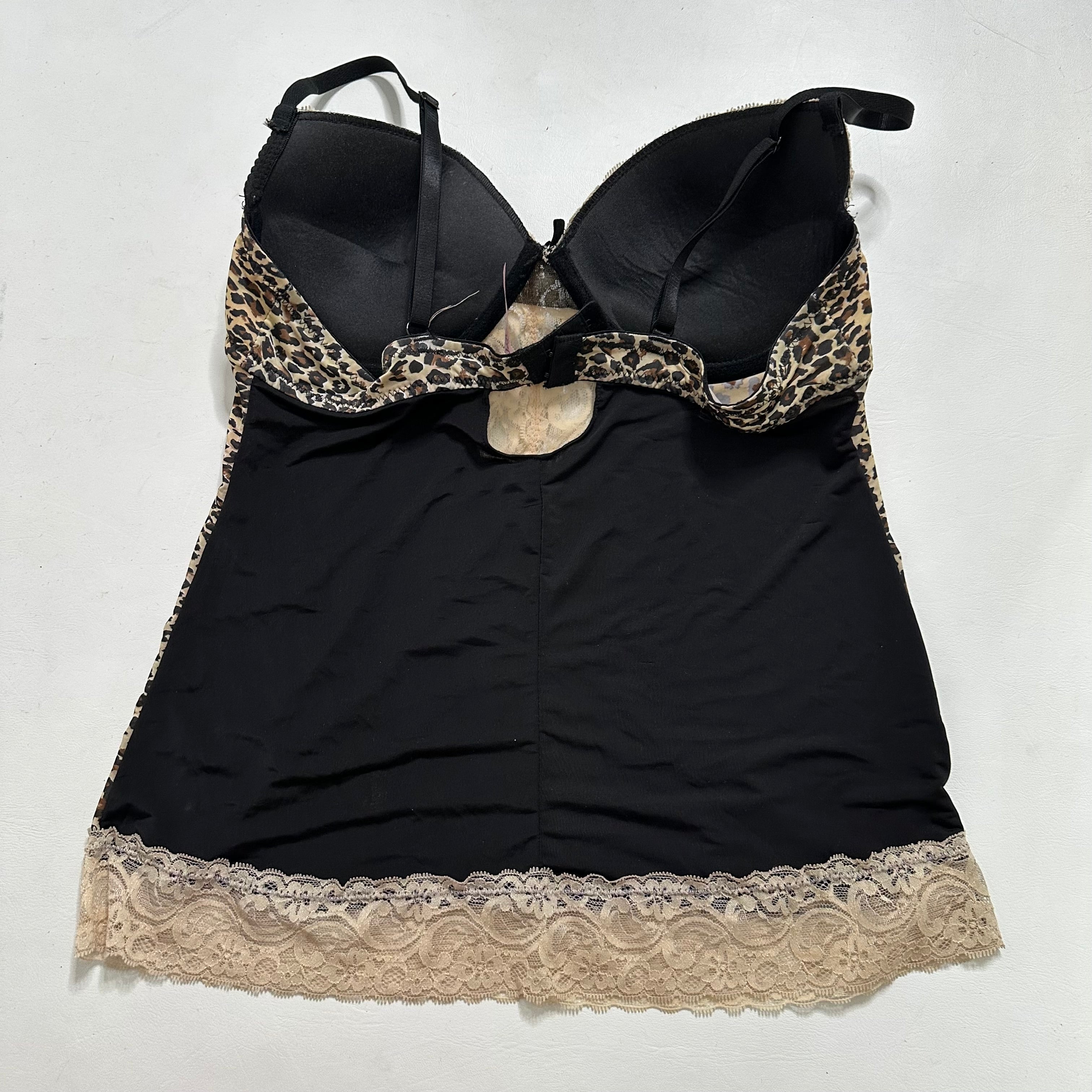 Leopard lace lined corset top