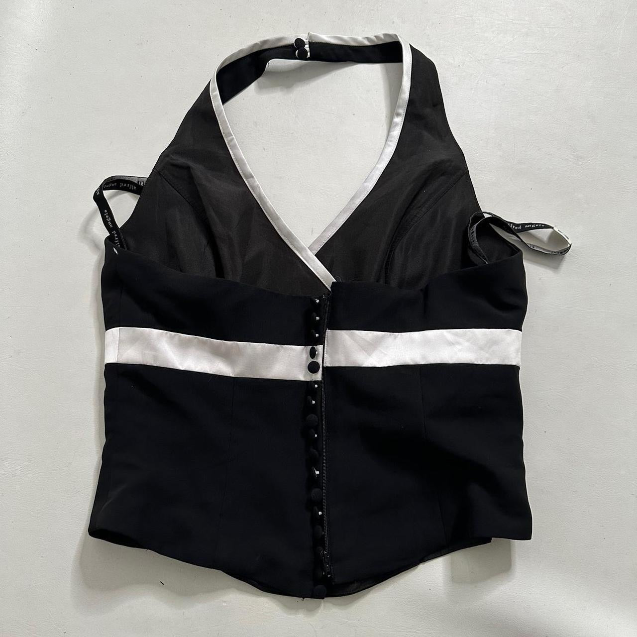Black halter top with buttons