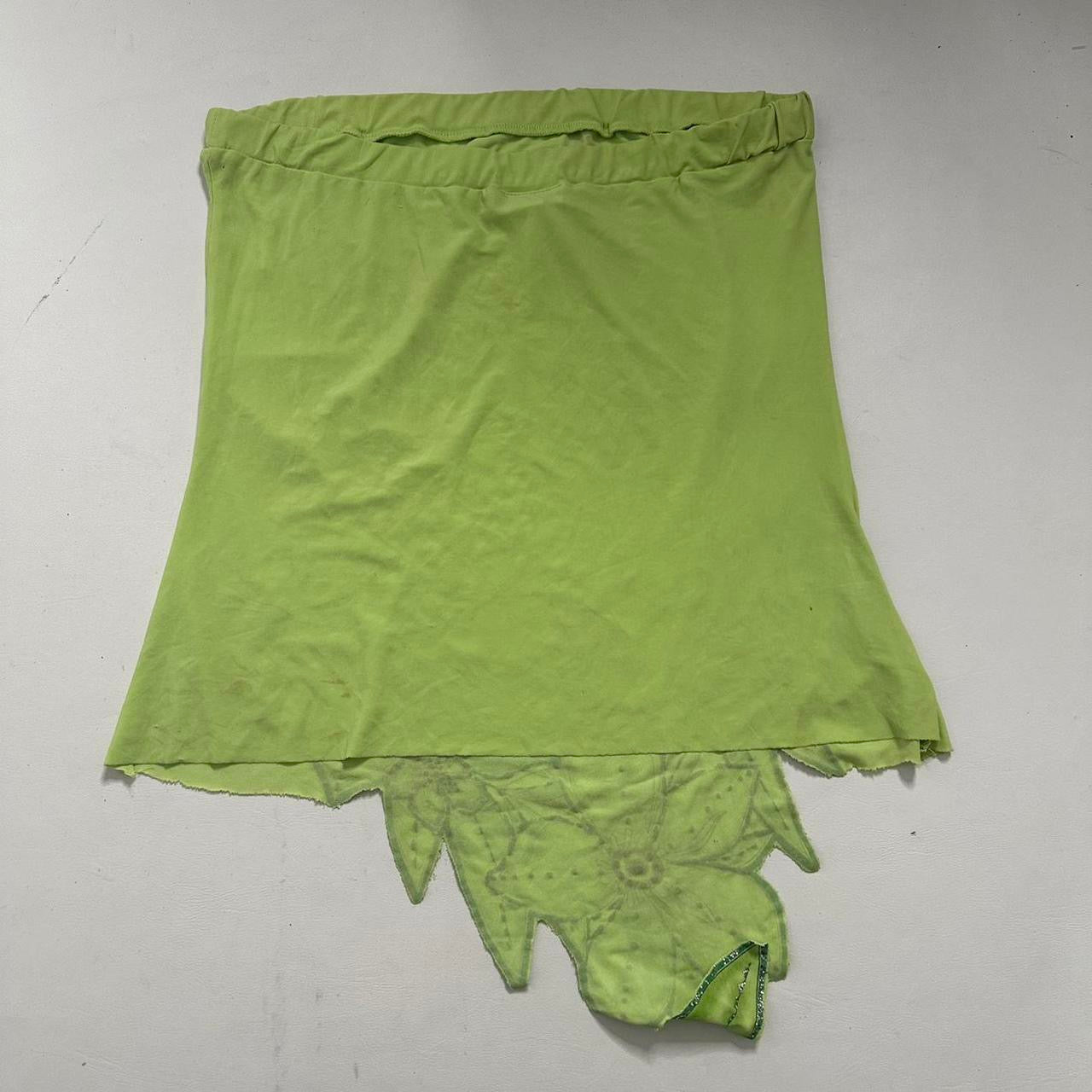 Green floral cut out tube top