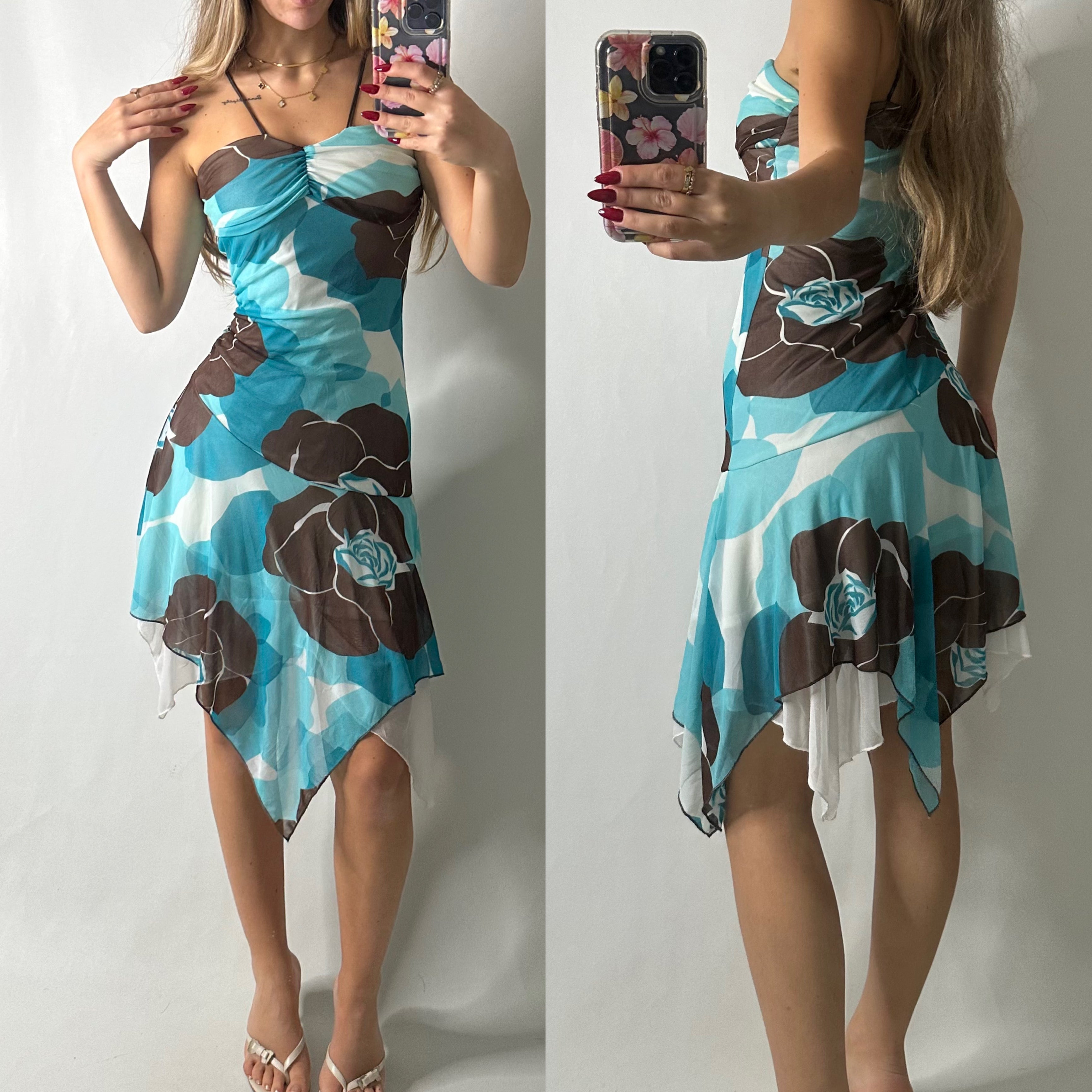 Blue floral mesh fairy dress