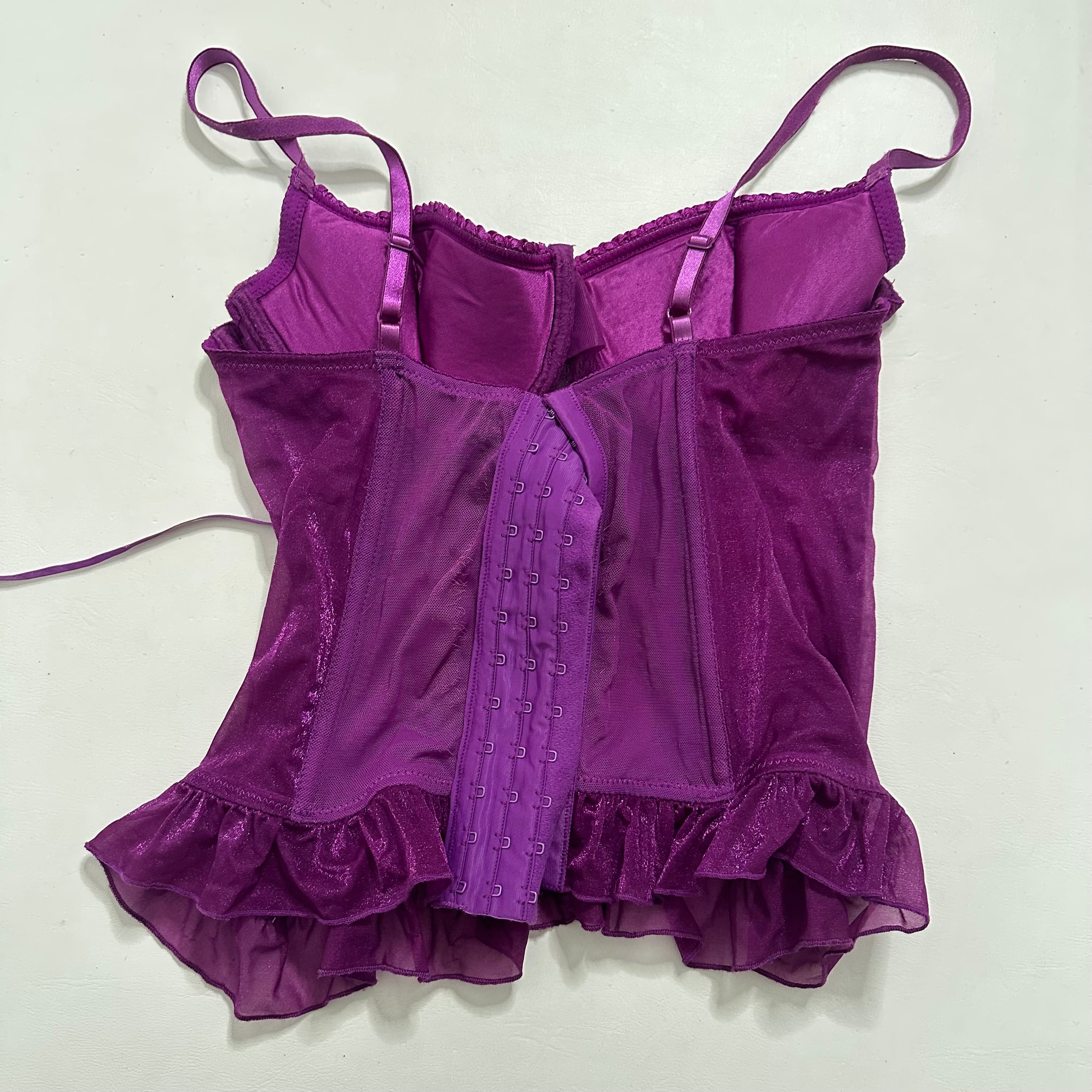 La senza purple lace up mesh corset