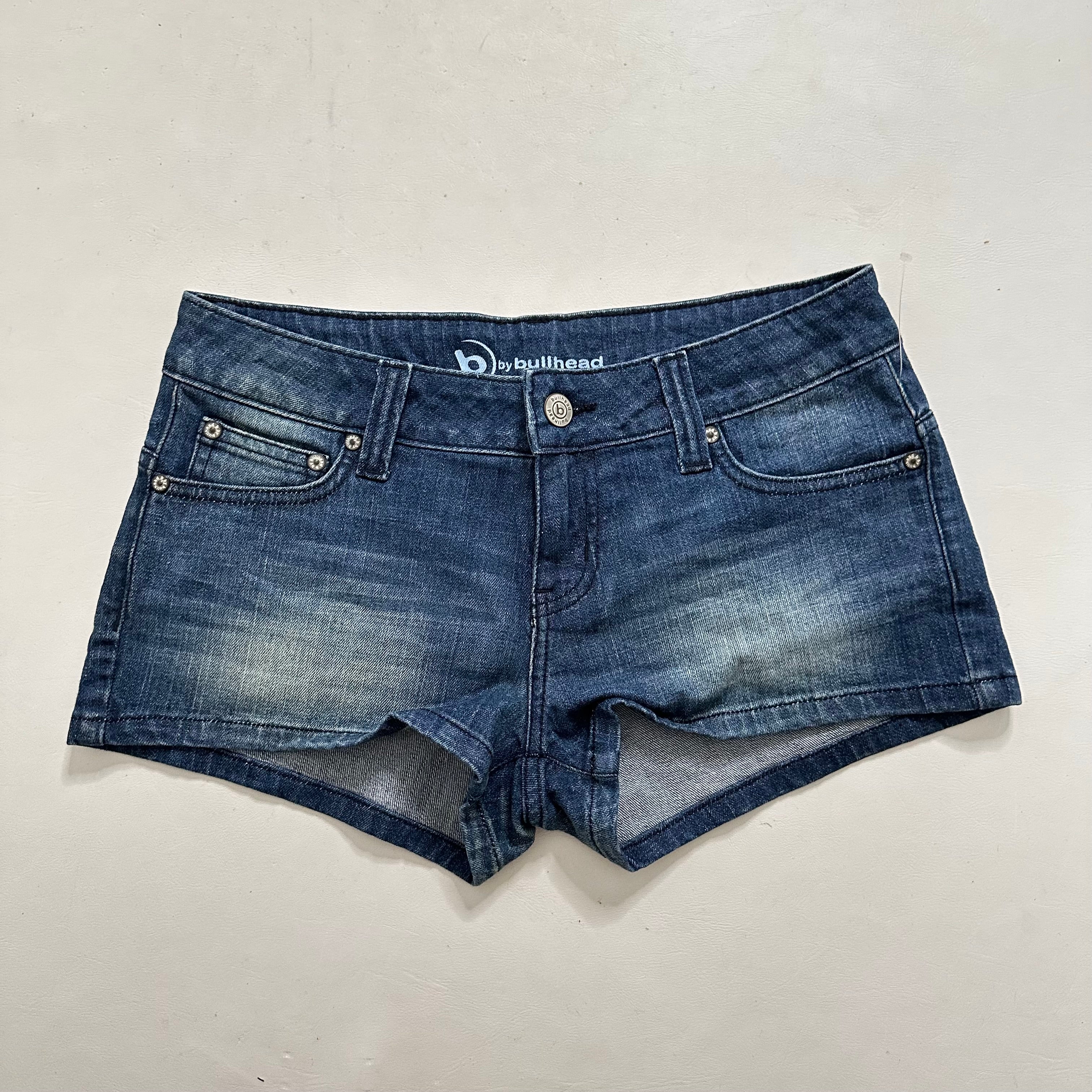Low rise mini denim shorts