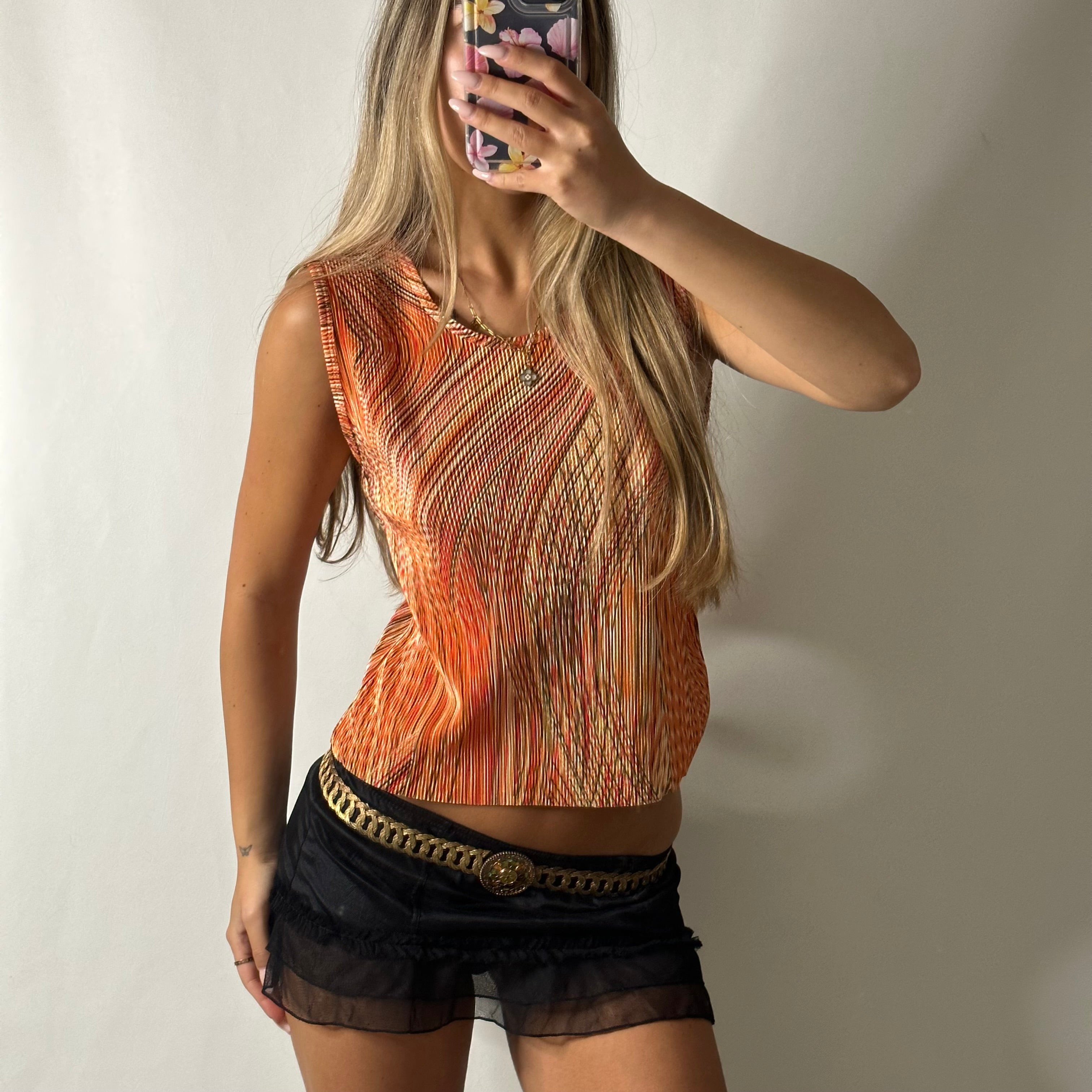Orange striped top