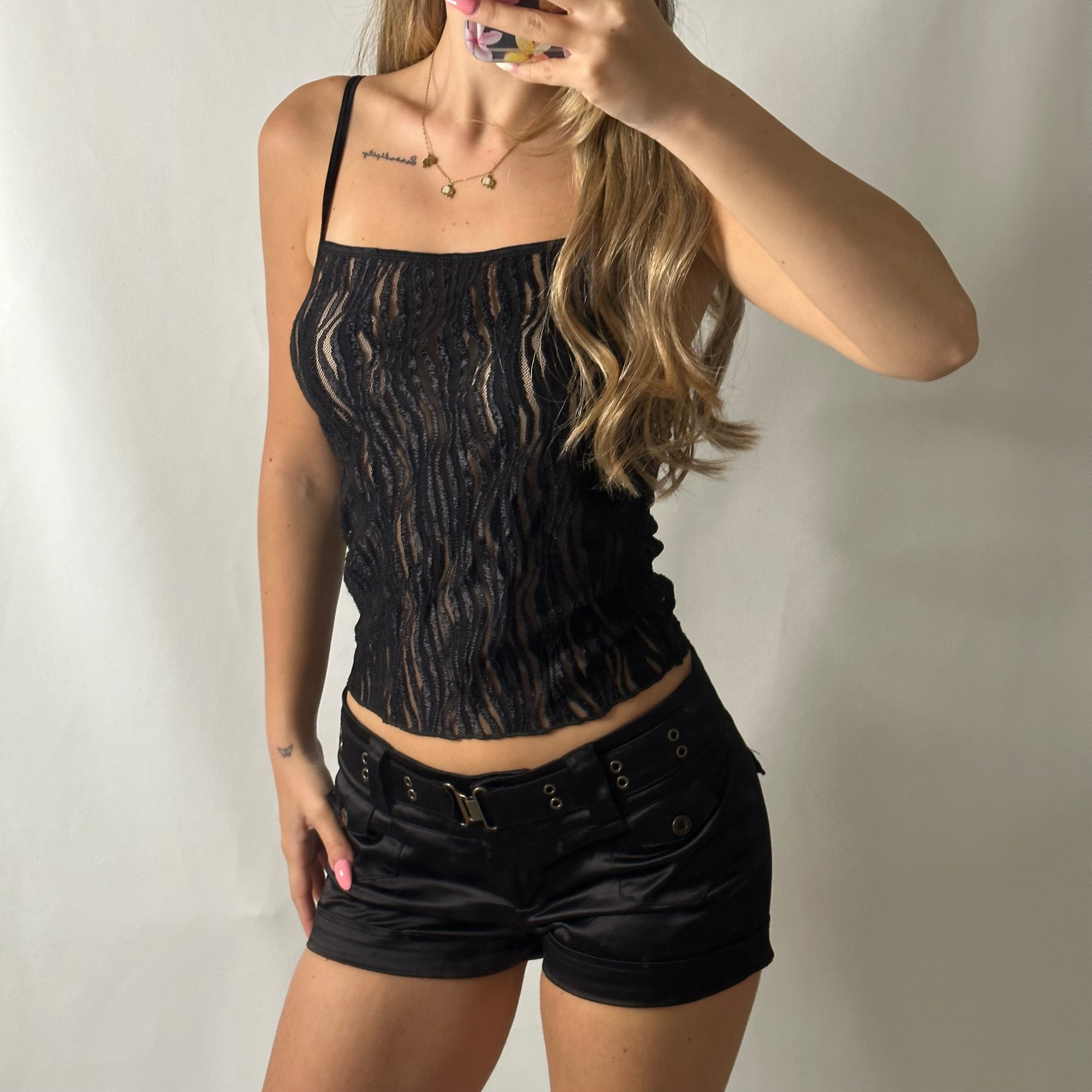 Black lace cami