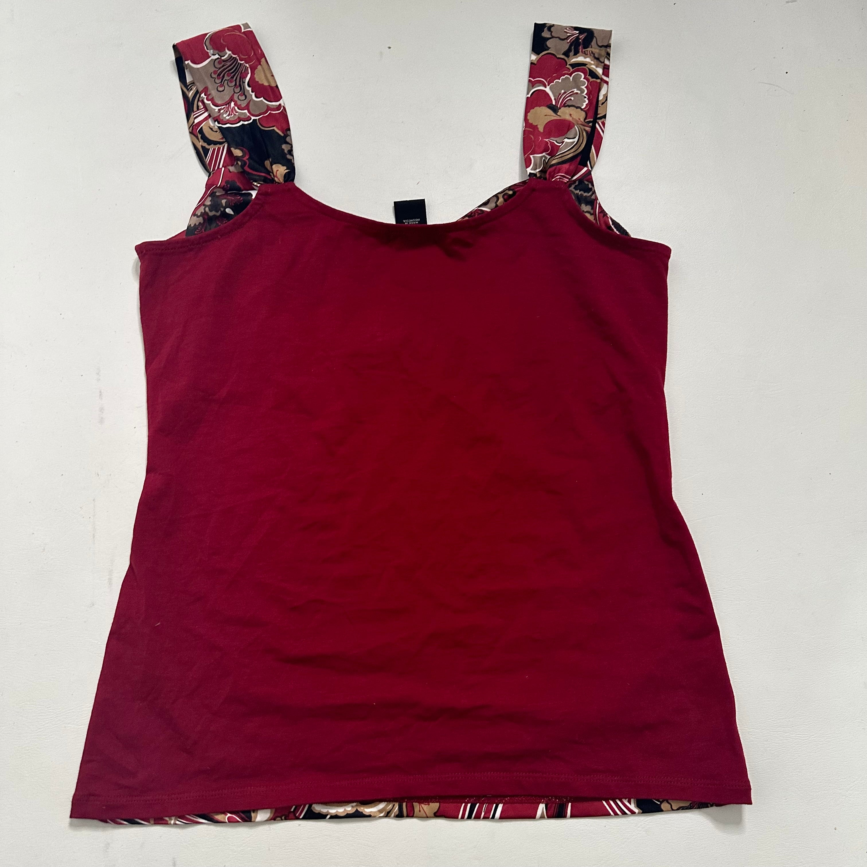 Satin burgundy abstract cami