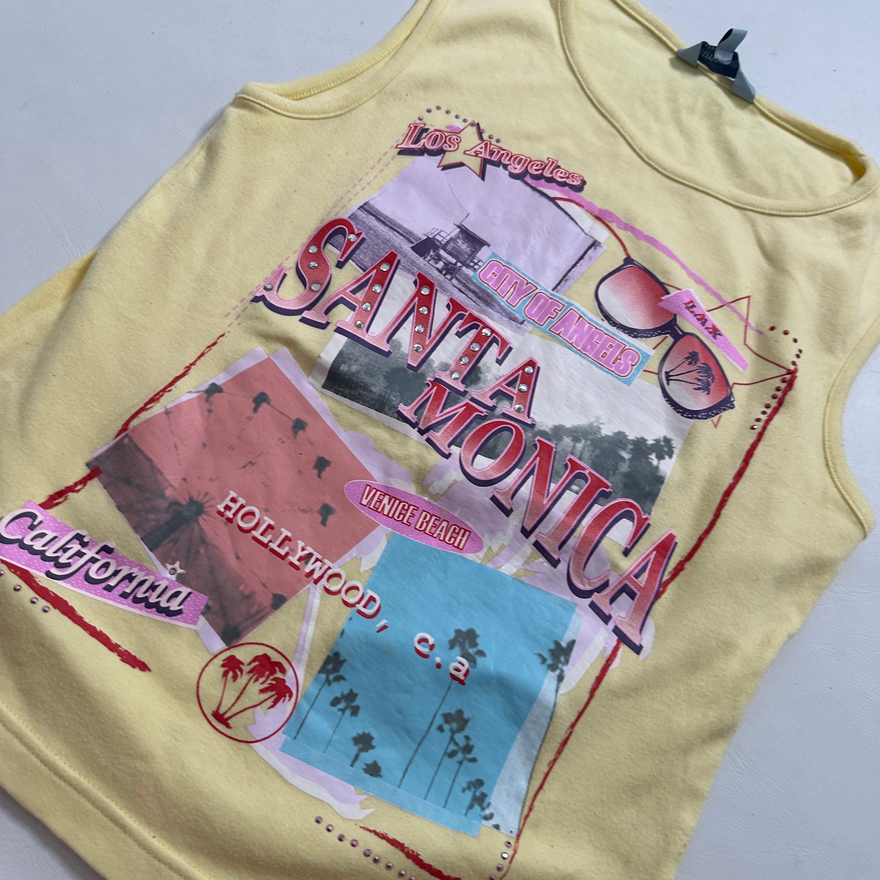 Santa Monica graphic rhinestone vest