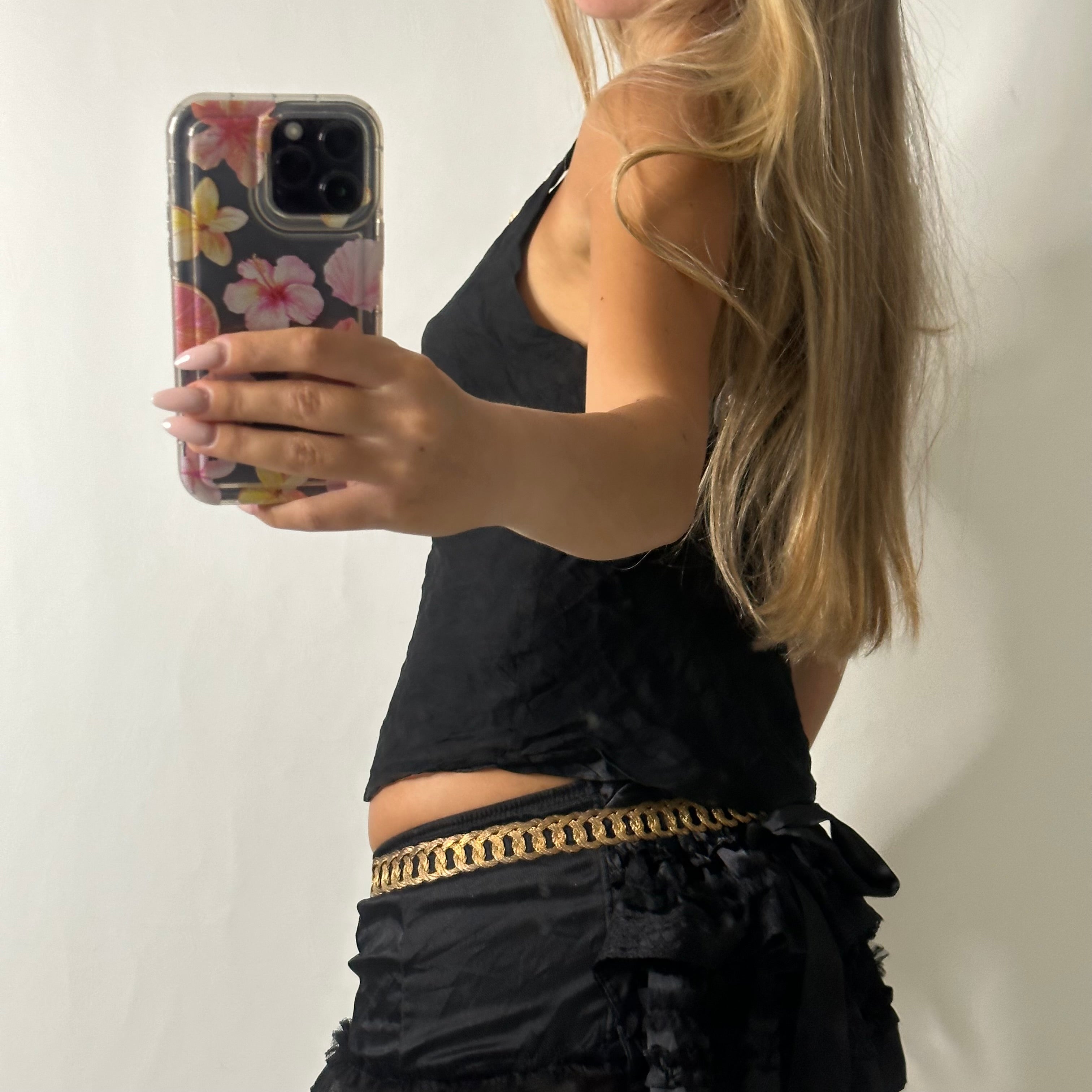 Black cami with beaded detailing