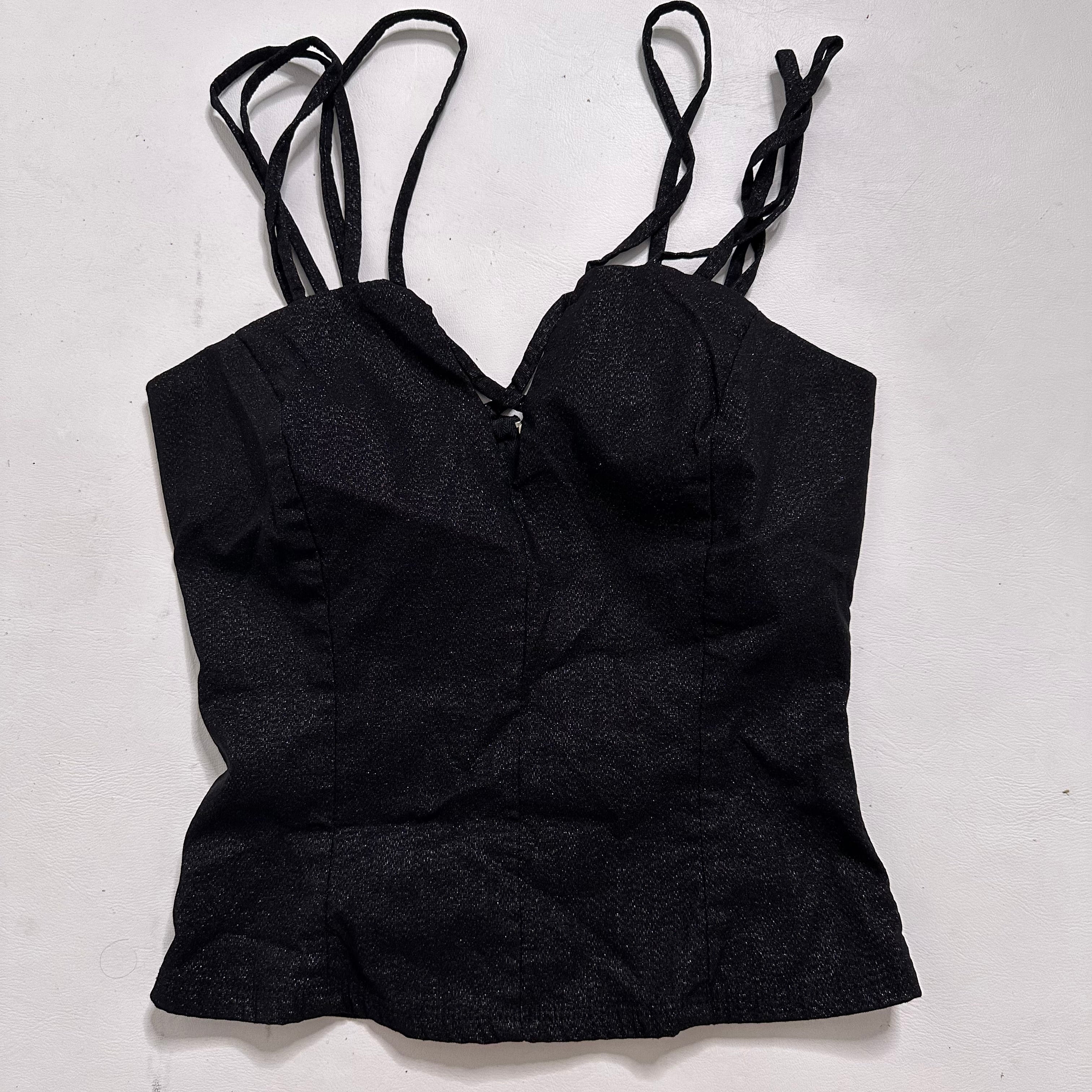 Black glittery corset top