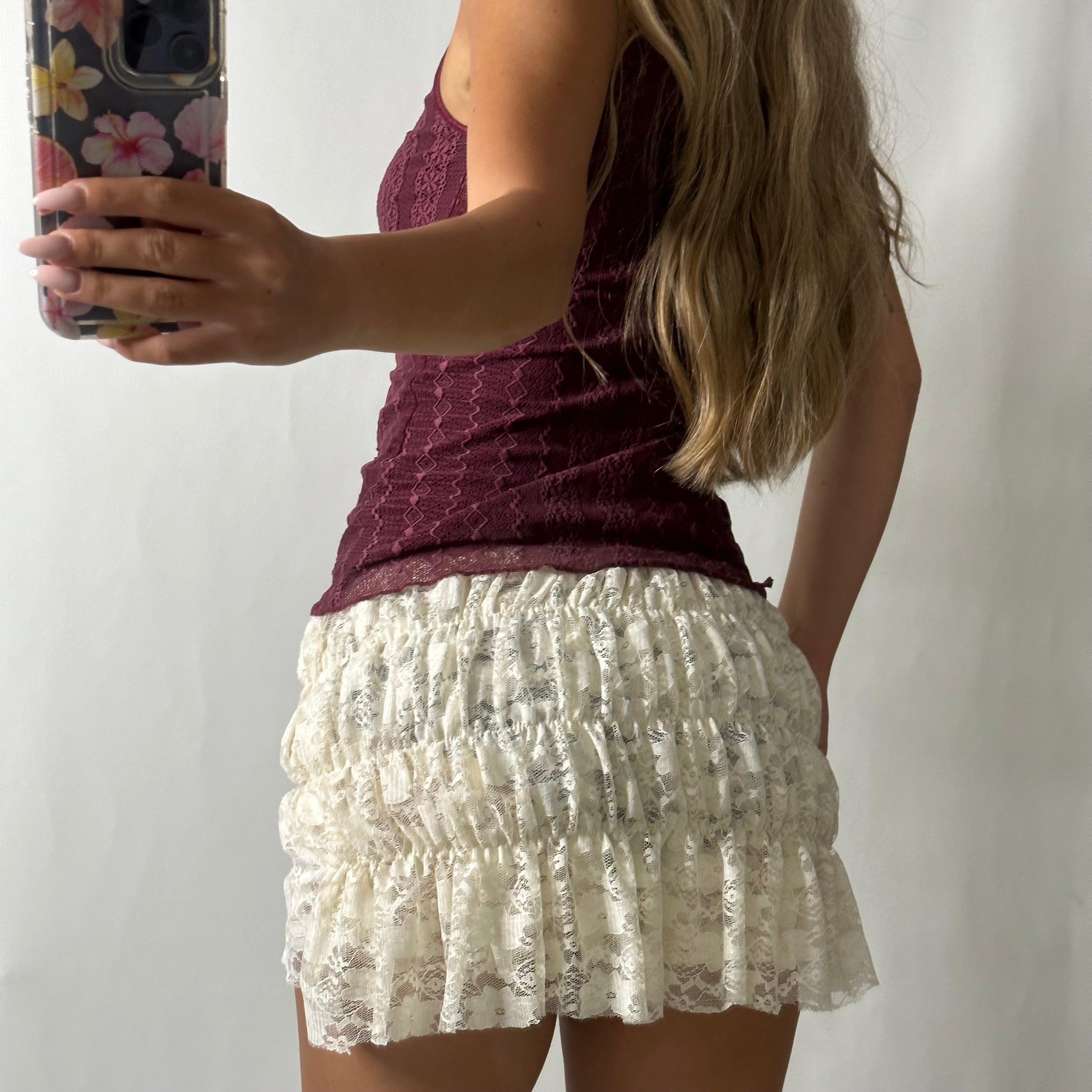 Purple lace cami top