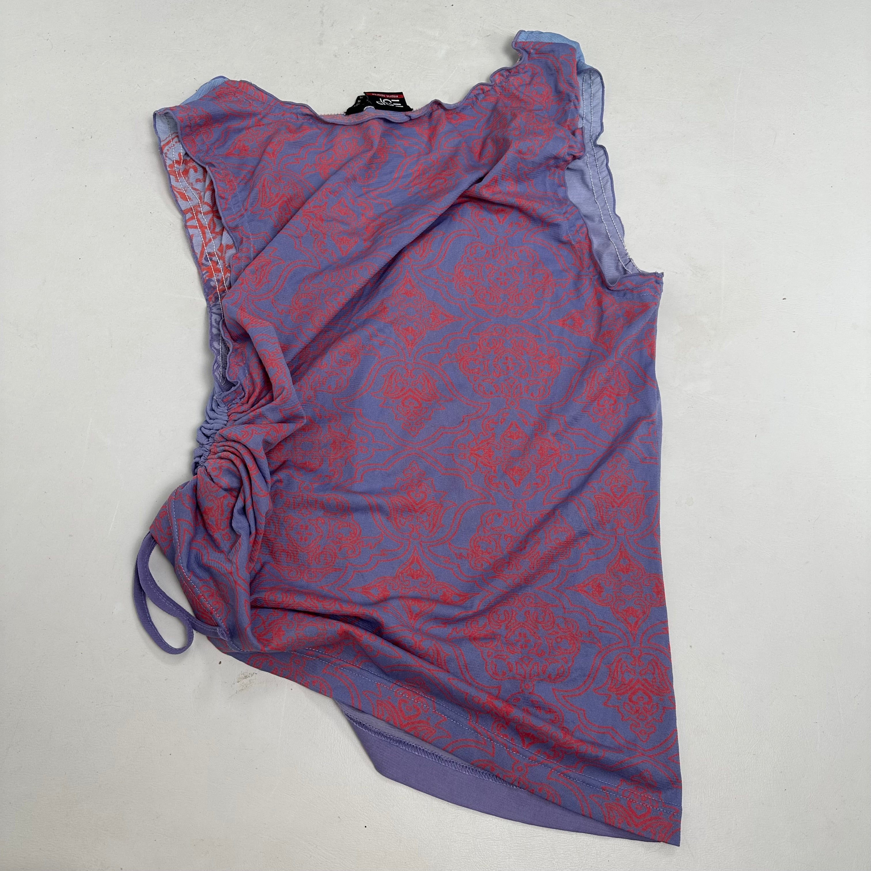 Lilac mesh ruched top