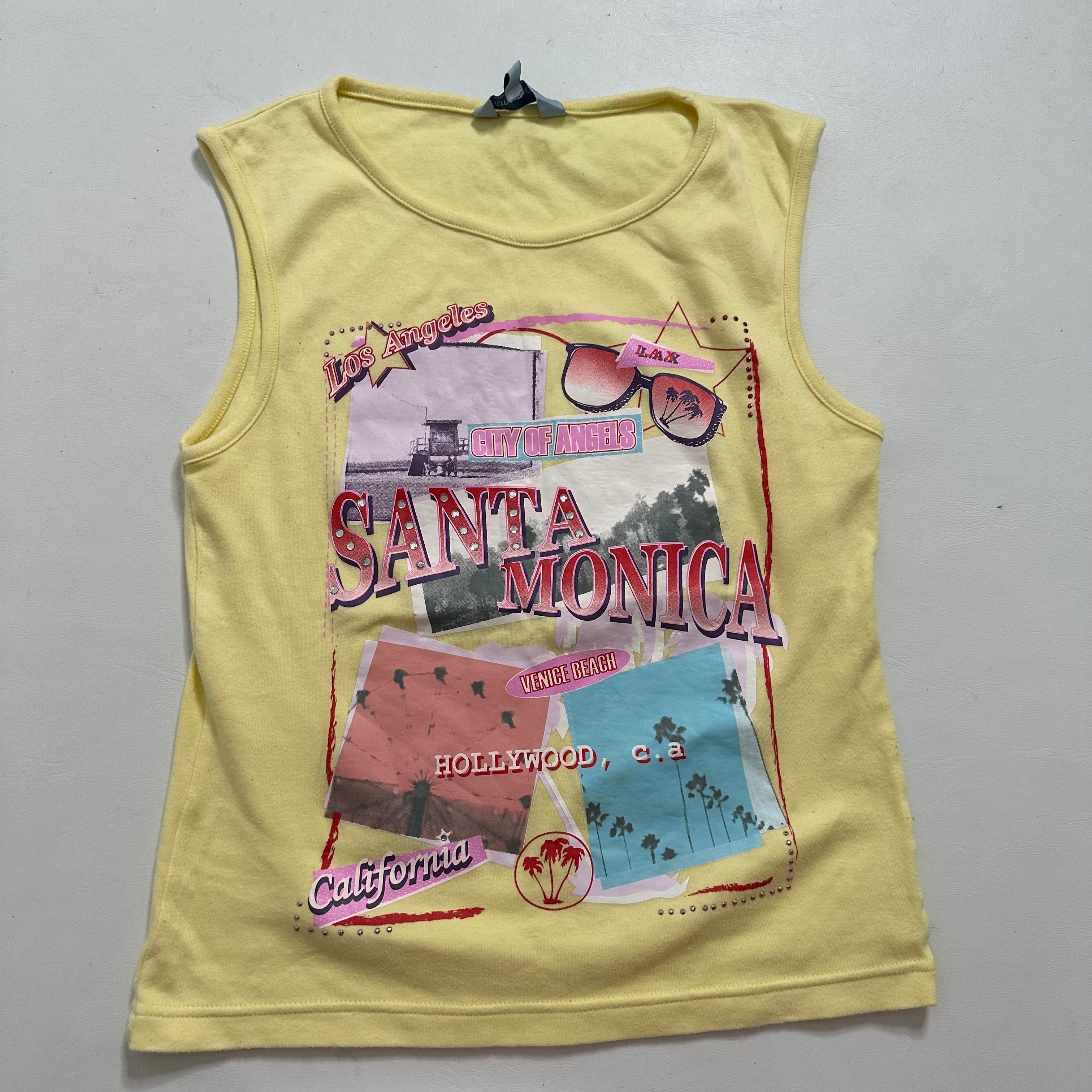 Santa Monica graphic rhinestone vest