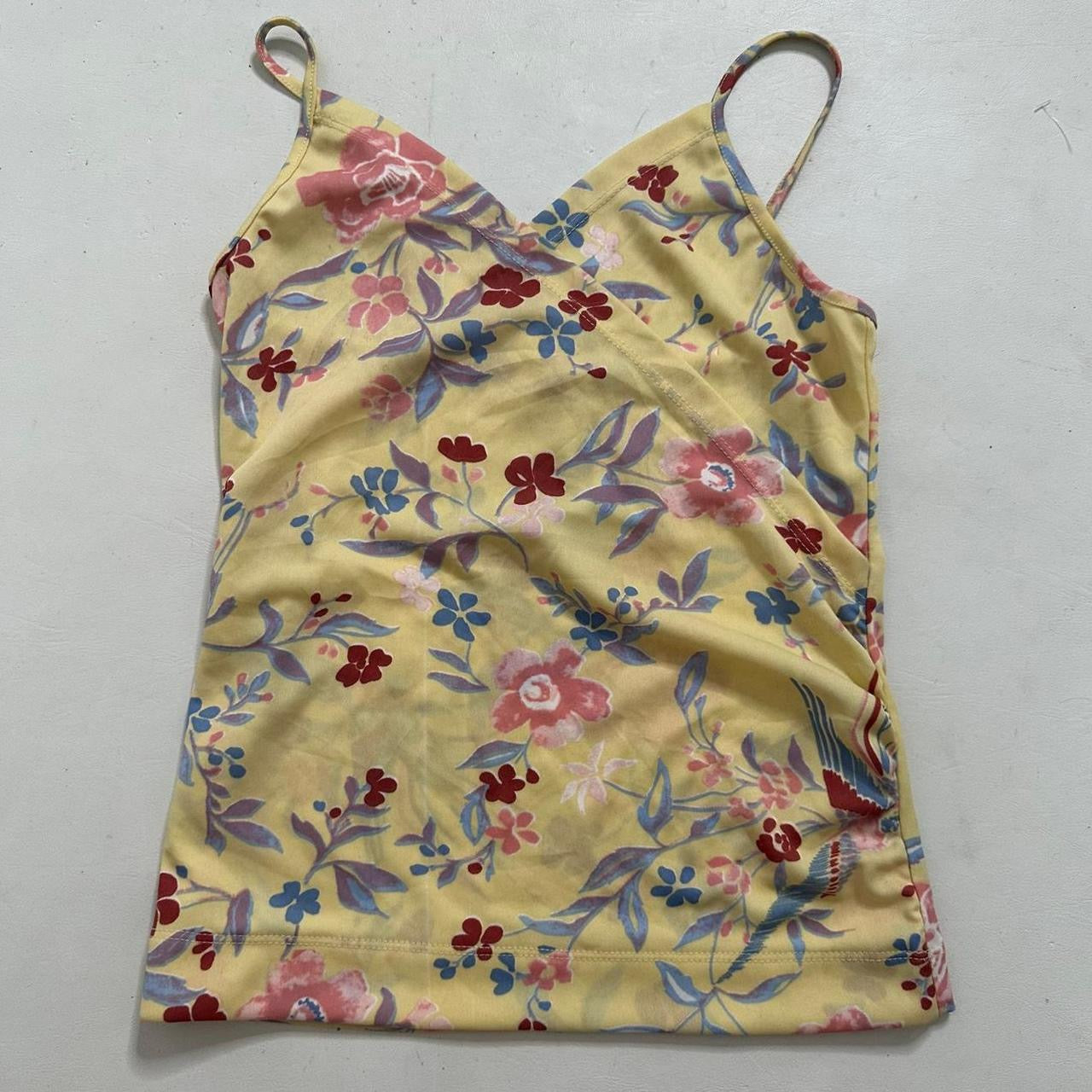 Italian vintage yellow floral cami top