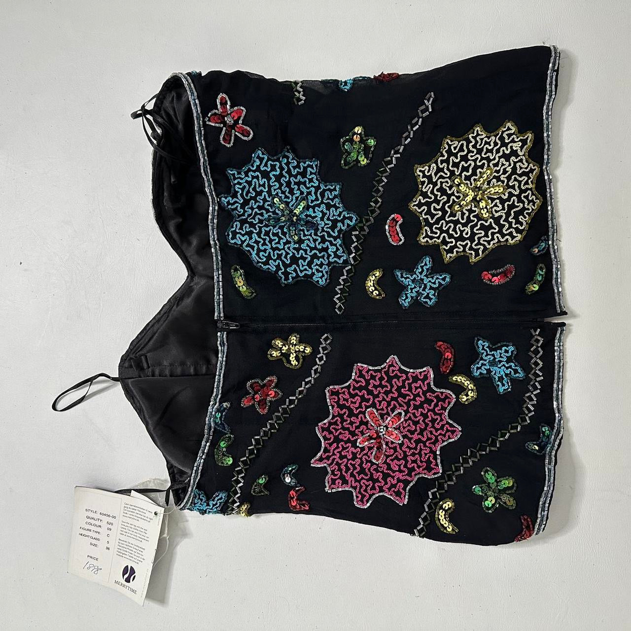 Pure Silk beaded corset